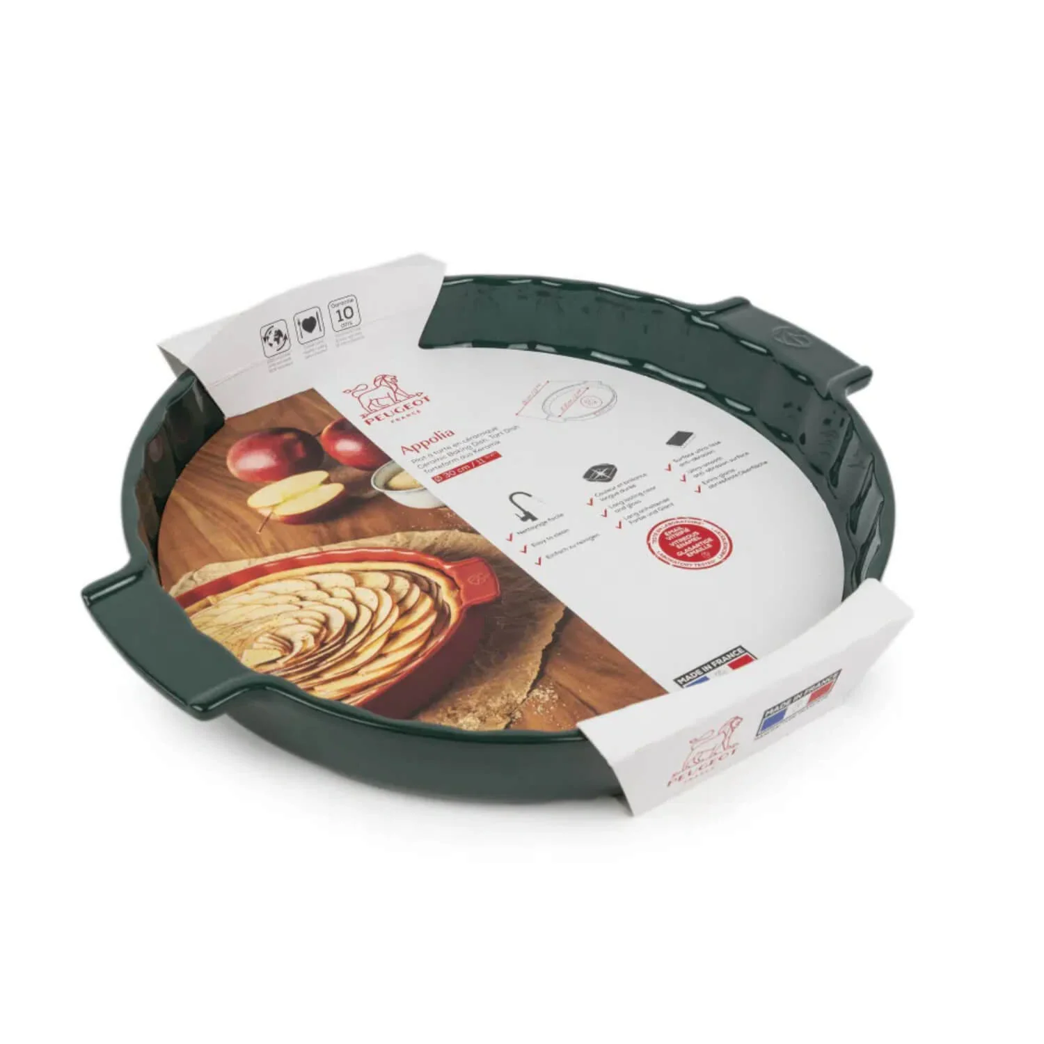 Peugeot Appolia 30cm Ceramic Tart Dish - Forest Green - Image 2