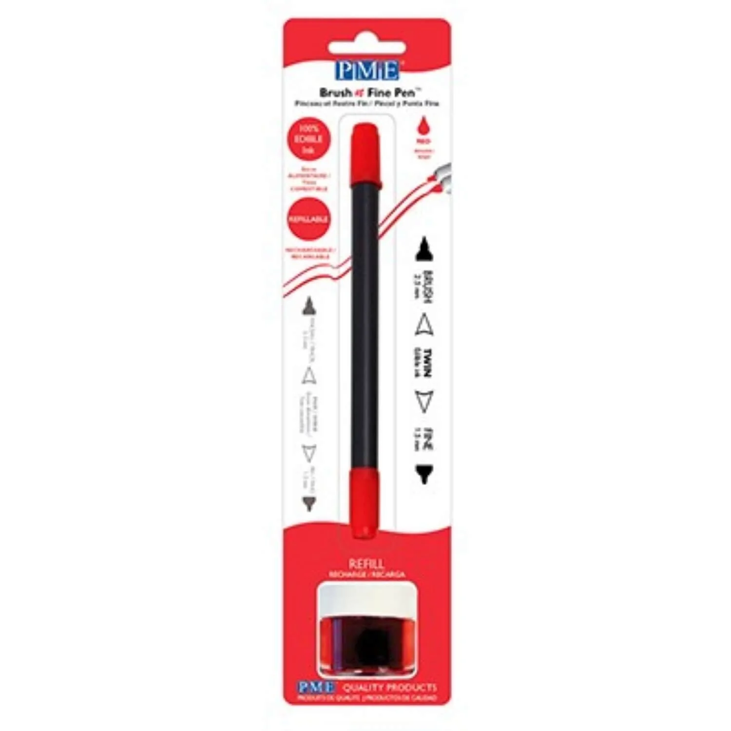 PME Brush & Fine Decorating Pen - Red - Image 2