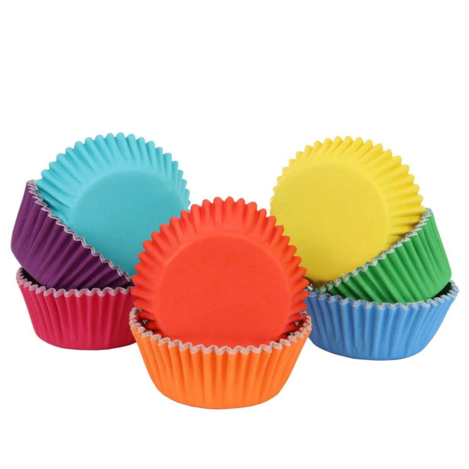 PME Pack of 100 Foil Lined Cup Cake Cases - Rainbow - Image 2