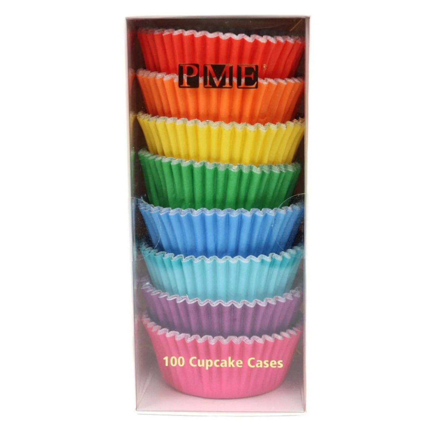 PME Pack of 100 Foil Lined Cup Cake Cases - Rainbow - Image 3