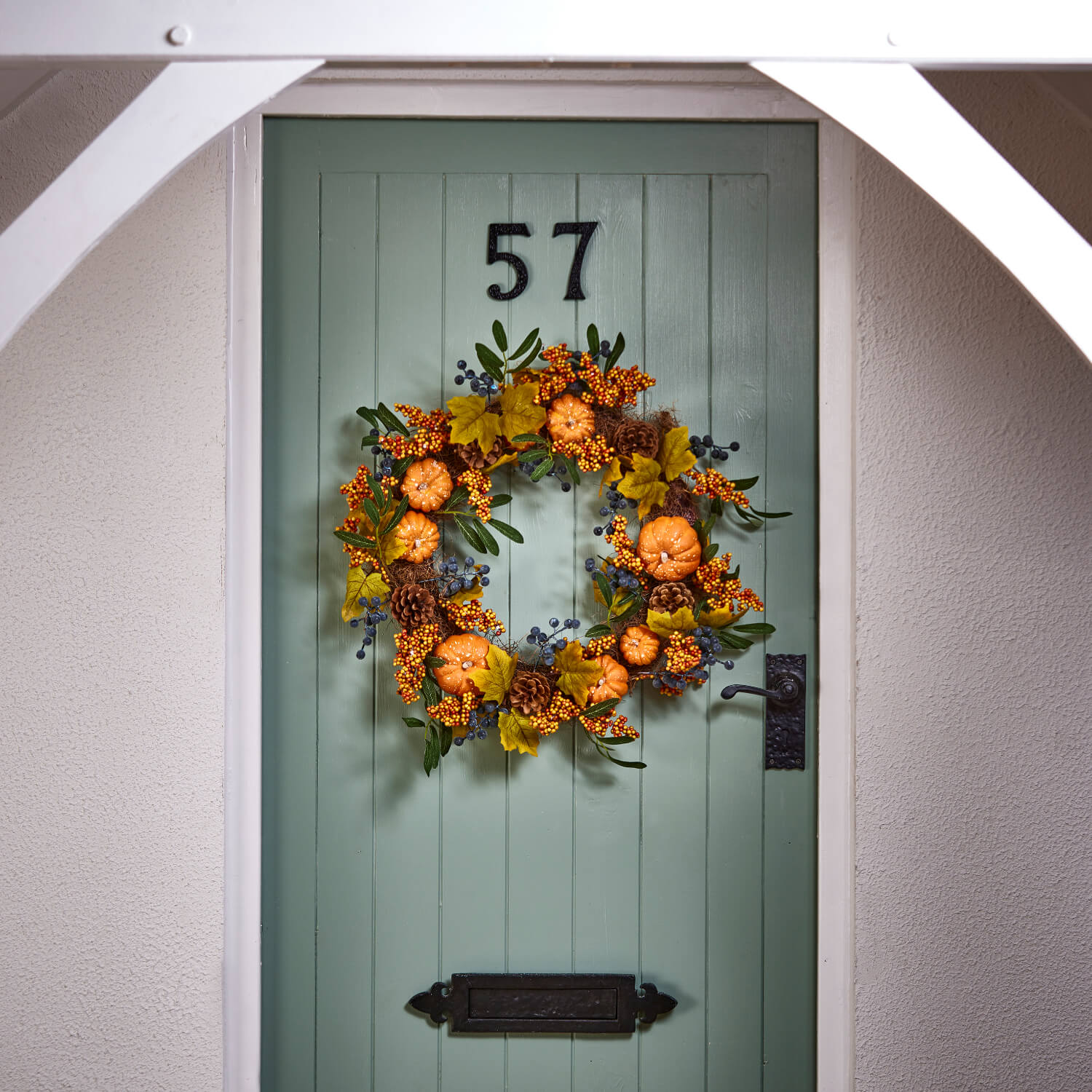 Premier 55cm Autumn Wreath - Pumpkin & Berries - Image 2