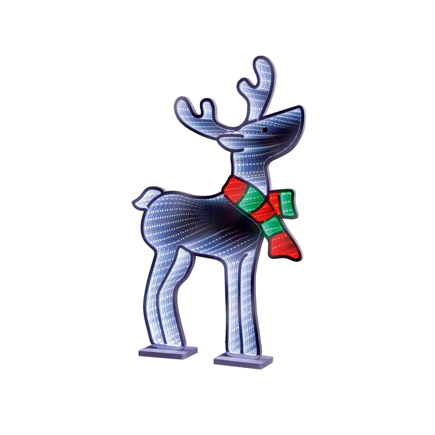 Premier 59.5cm LED Infinity Mirror - Reindeer With Scarf