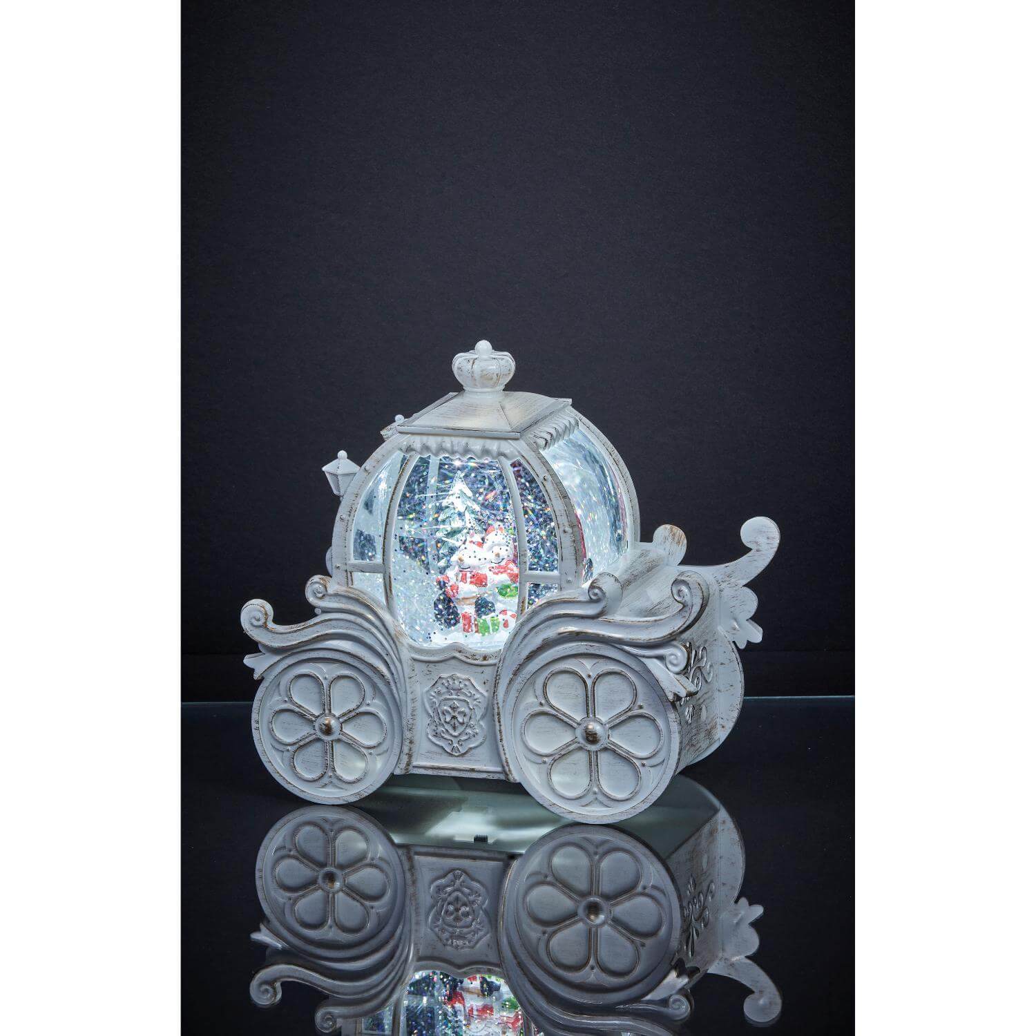 Premier Christmas 20cm Carriage Glitter Water Spinner - Assorted - Image 2