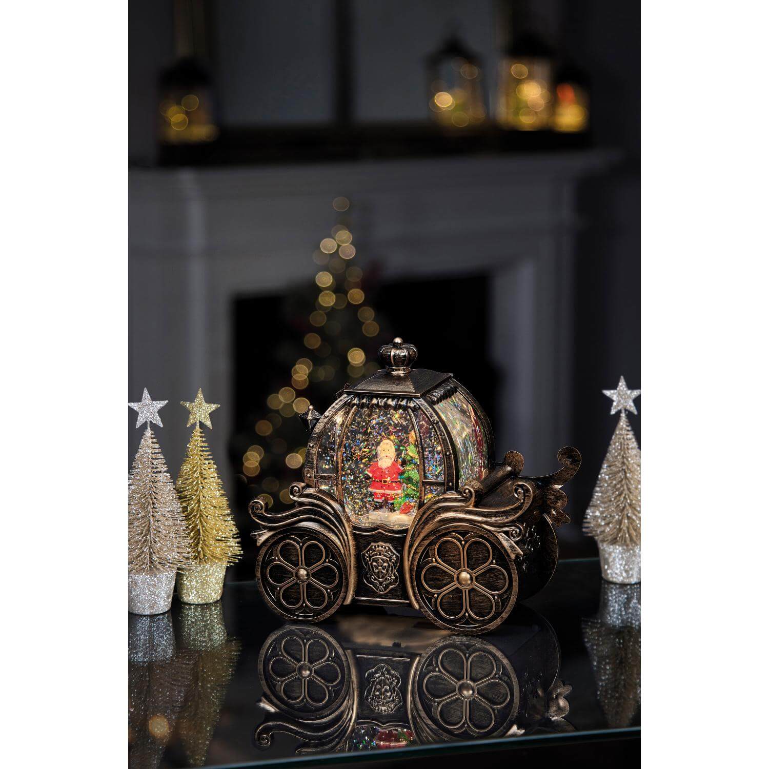 Premier Christmas 20cm Carriage Glitter Water Spinner - Assorted - Image 6