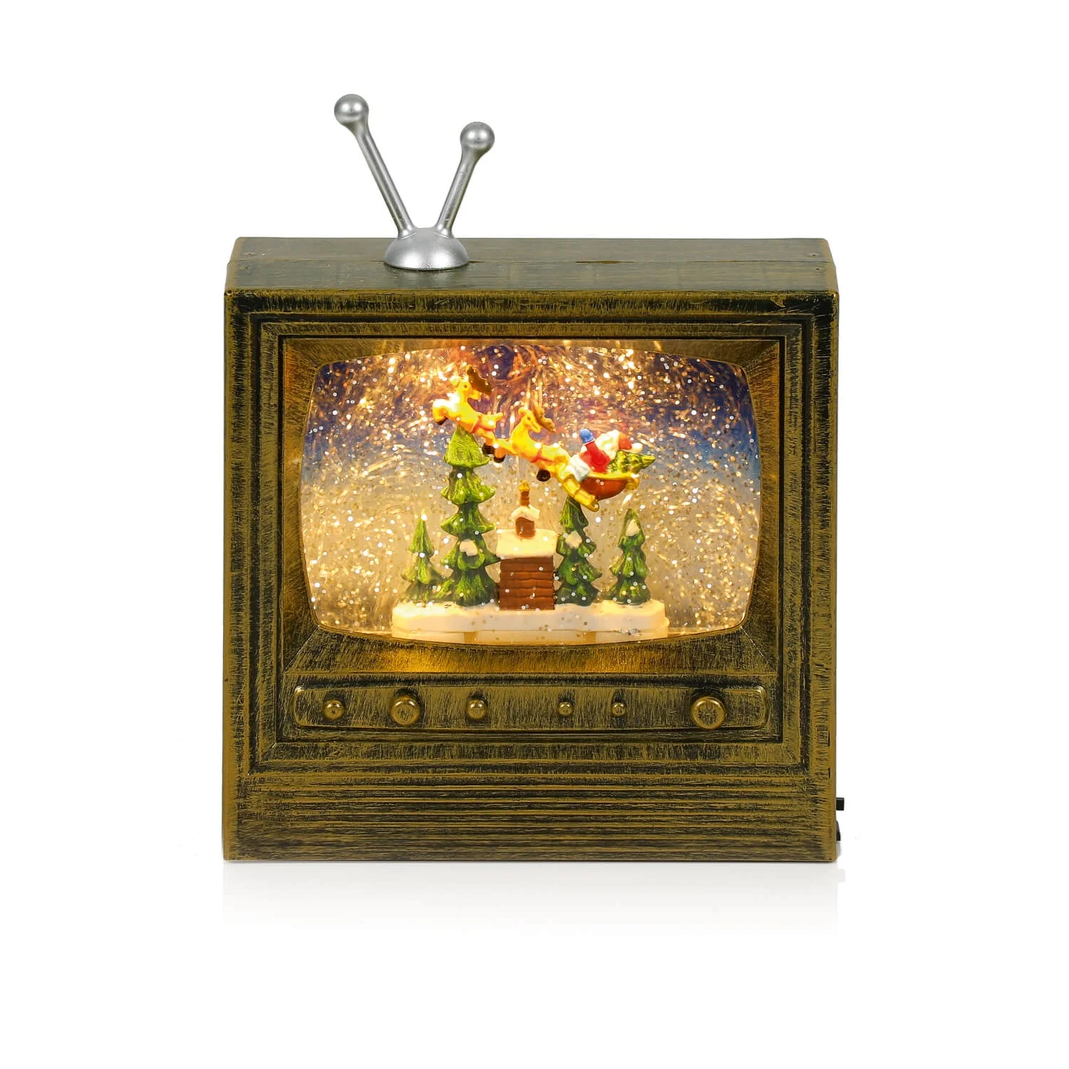 Premier Christmas 22cm Glitter Water Spinner - Antique Gold TV