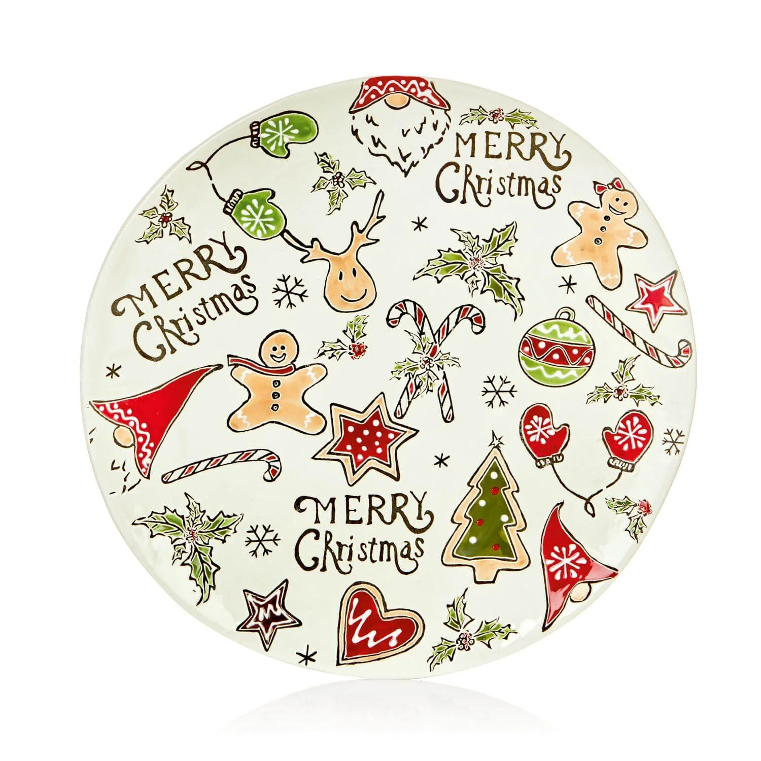 Premier Christmas 27cm Round Ceramic Christmas Plate