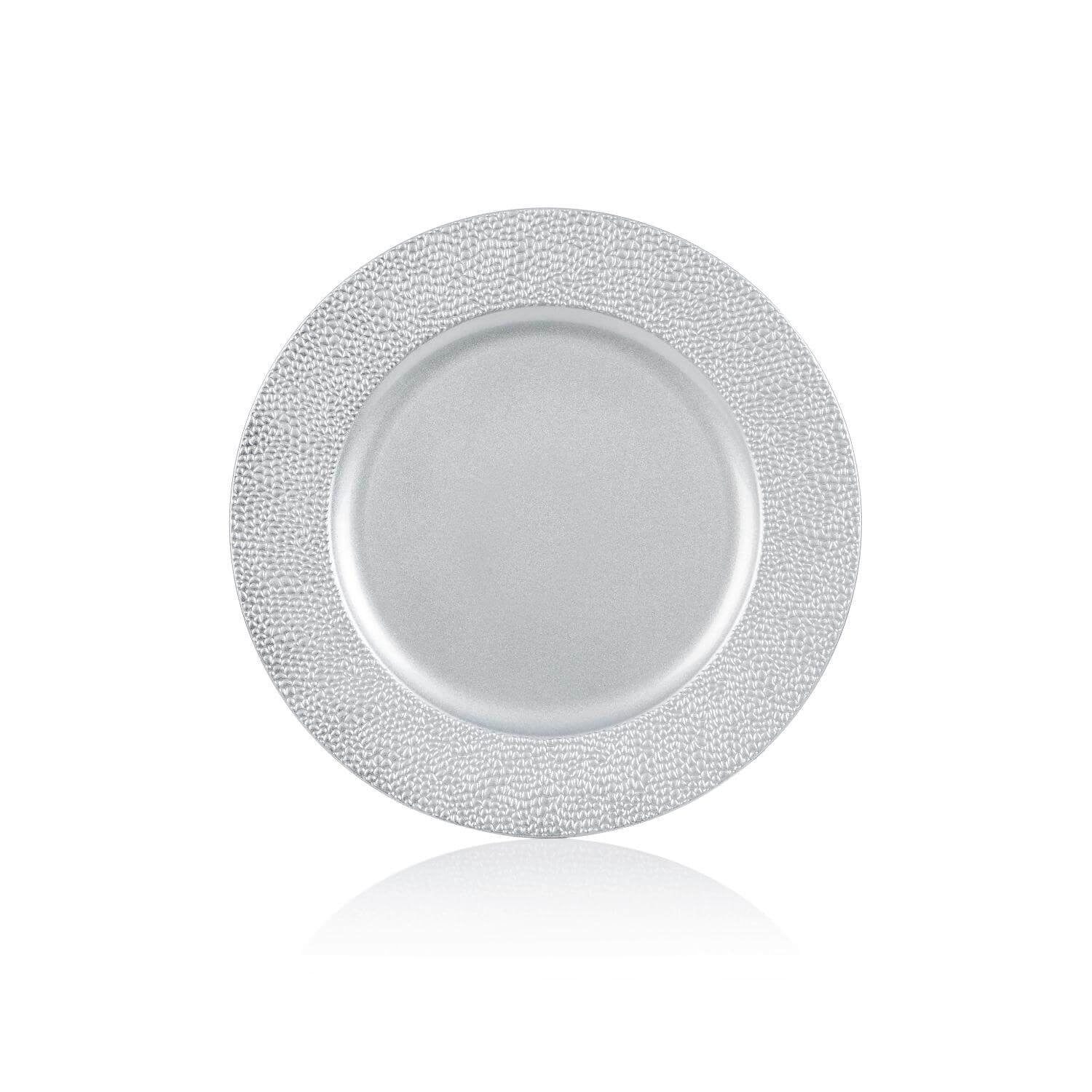 Premier Christmas 33cm Bead Detail Serving Charger - Silver