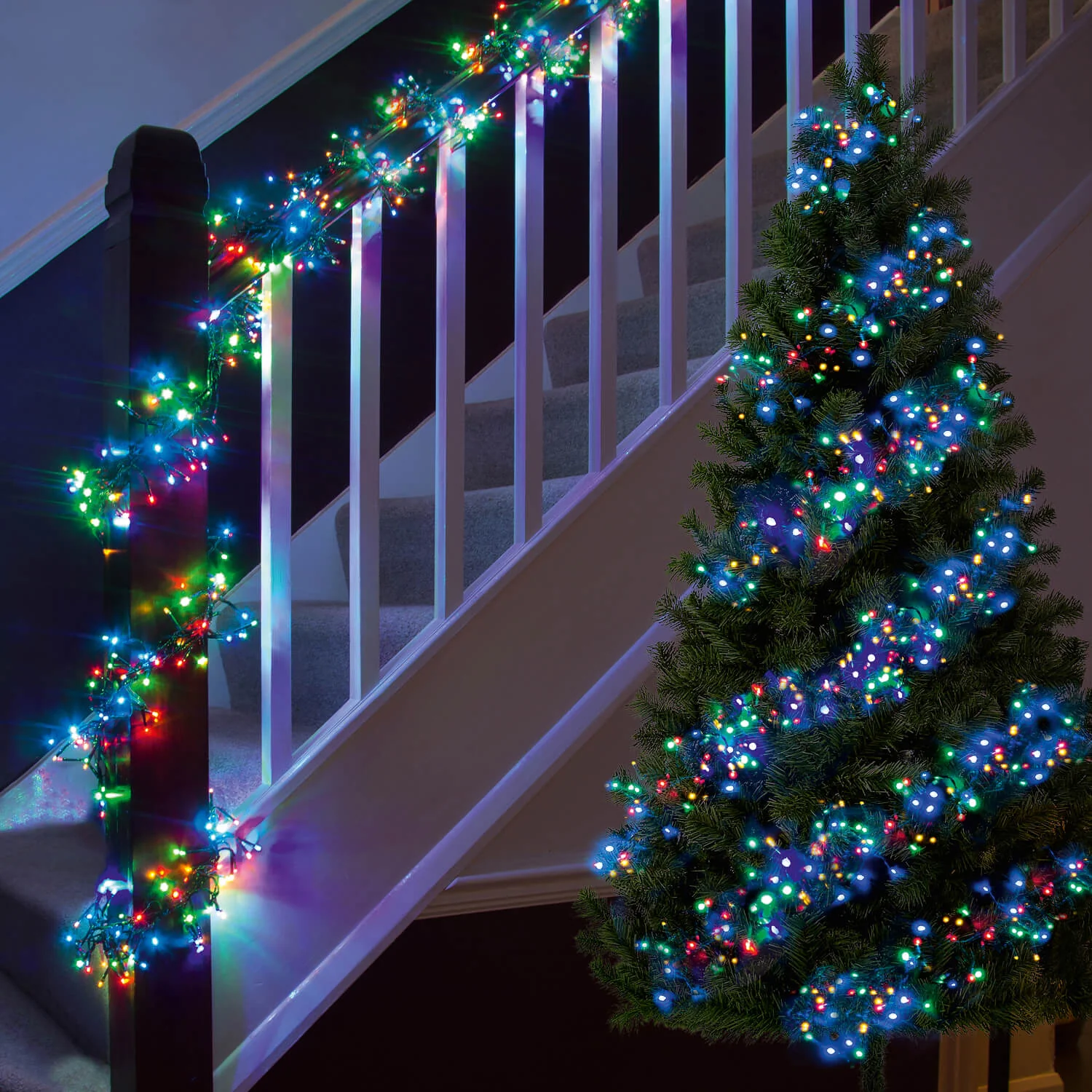 Premier Christmas Cluster Brights 18.5 Metre 1440 LED Multi Action Lights With Timer - Multicoloured - Image 5