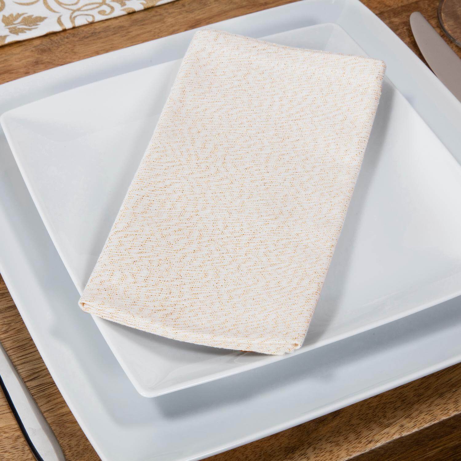 Premier Christmas Set of 4  Napkins - Champagne Gold - Image 2
