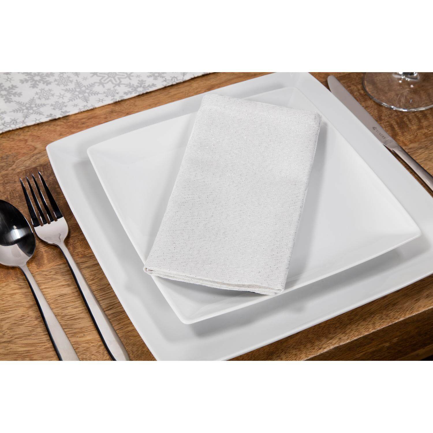 Premier Christmas Set of 4  Napkins - Silver - Image 3