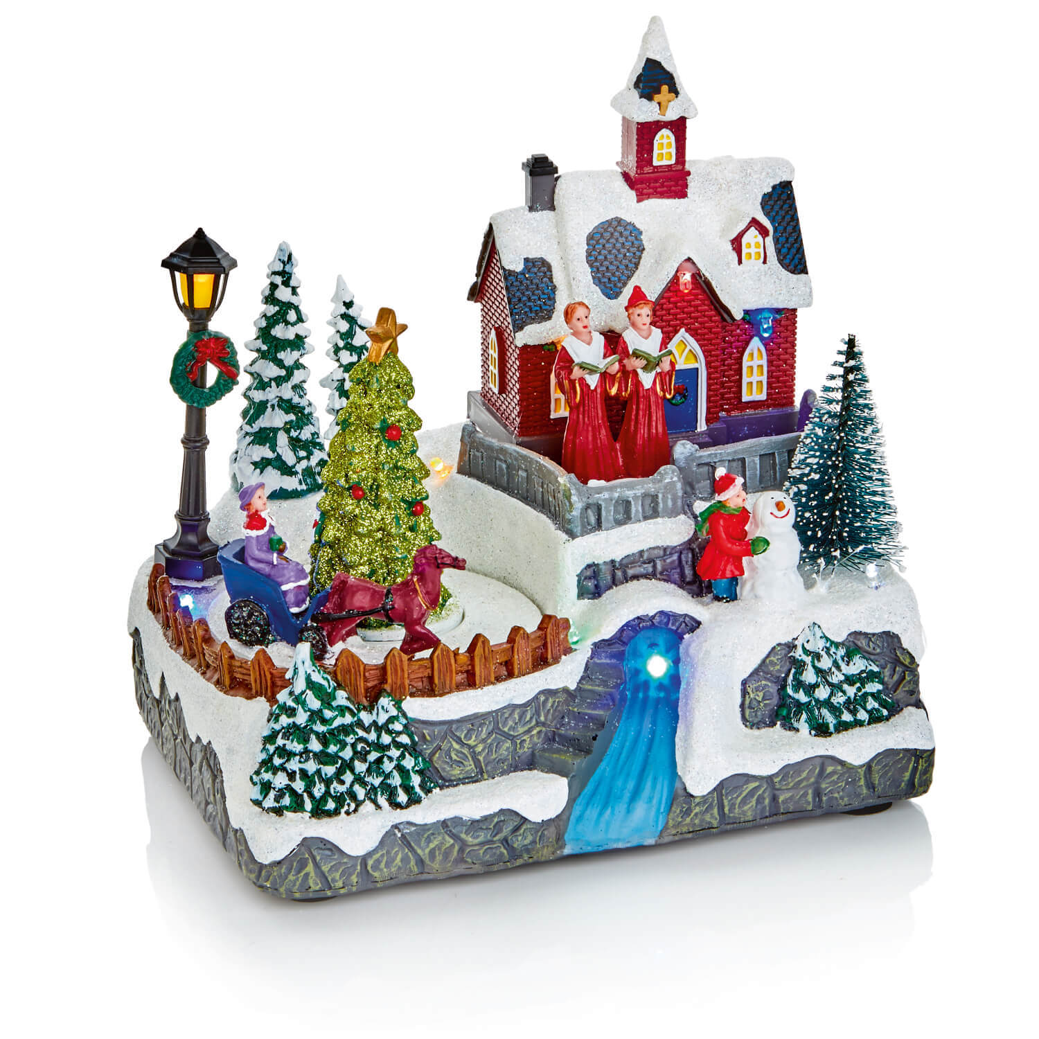 Premier Lit 19cm LED Animated Village With River - Assorted - Image 2