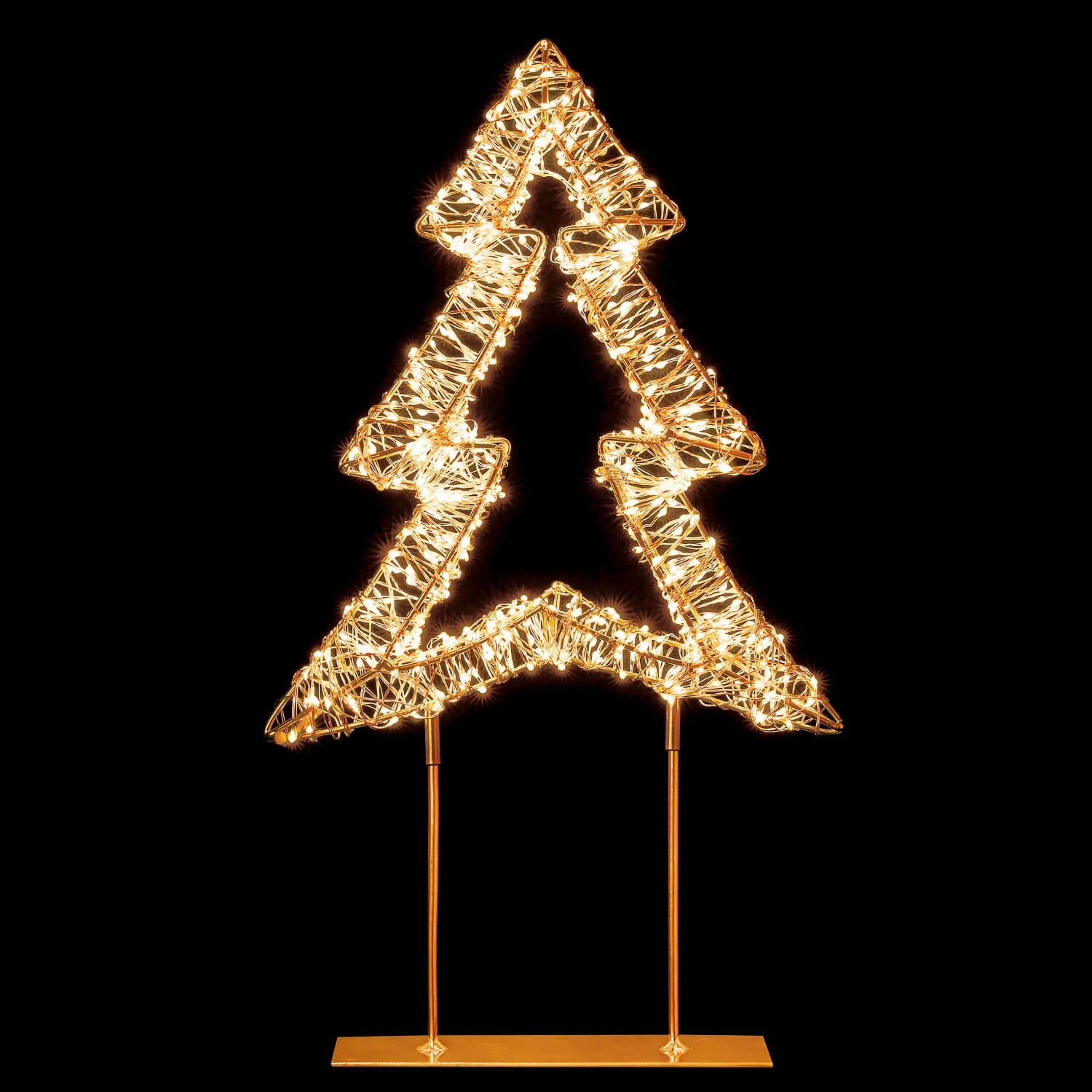 Premier Lit 45cm 720 LED Rose Gold Table Top Christmas Tree With Timer - Warm White