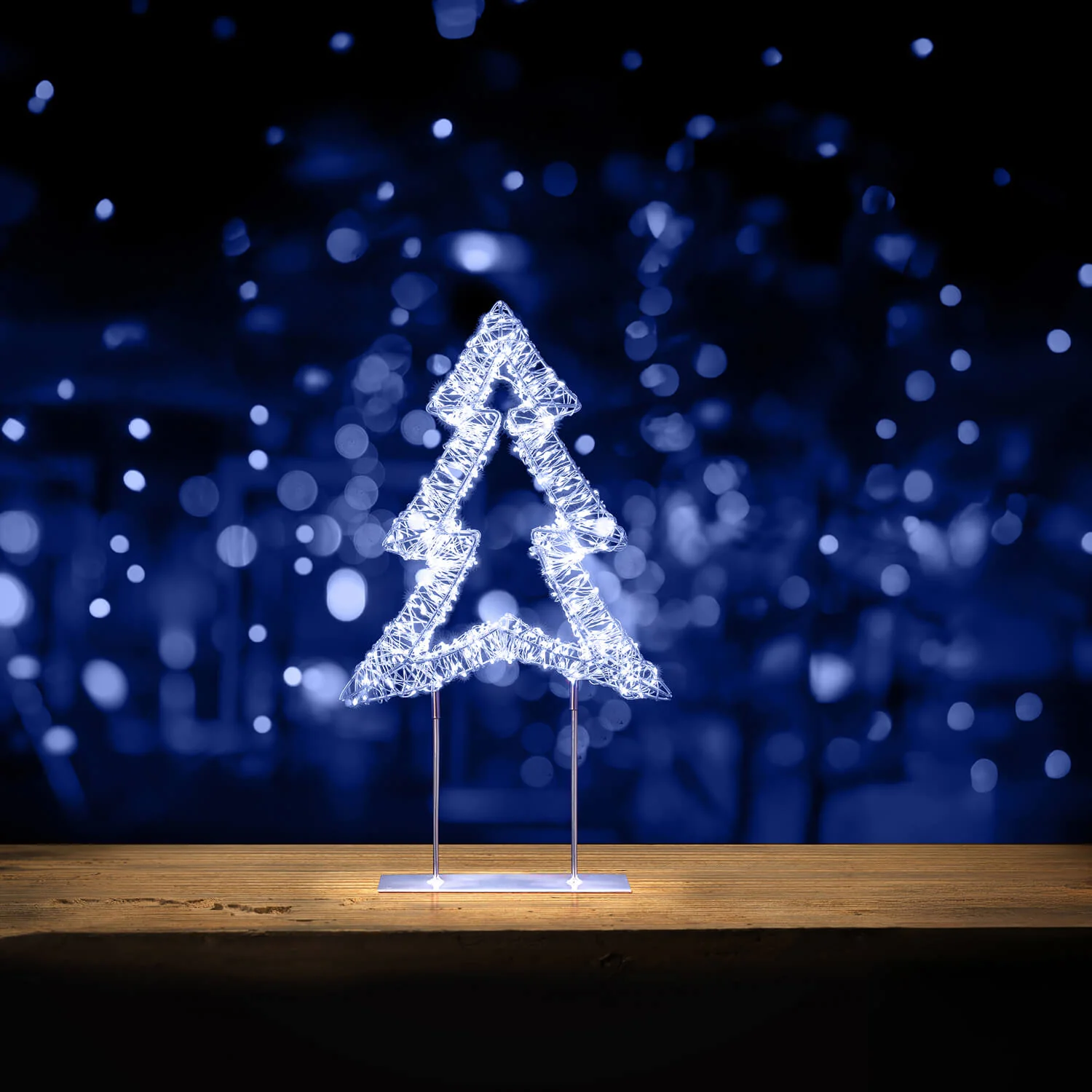 Premier Lit 45cm 720 LED Silver Table Top Christmas Tree With Timer - White - Image 3