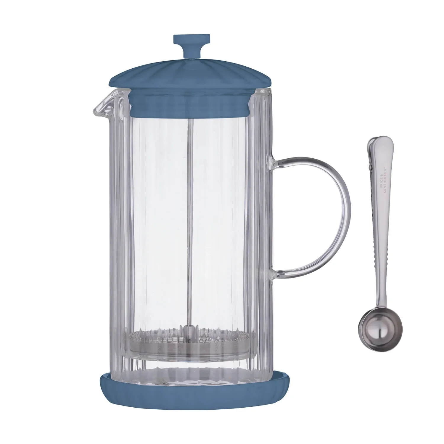 Price & Kensington 1 Litre Luxe Cafetière With Coffee Scoop - Bluebell