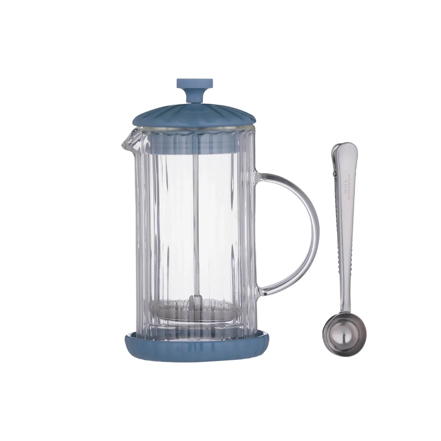 Price & Kensington 350ml Luxe Cafetière With Coffee Scoop - Bluebell