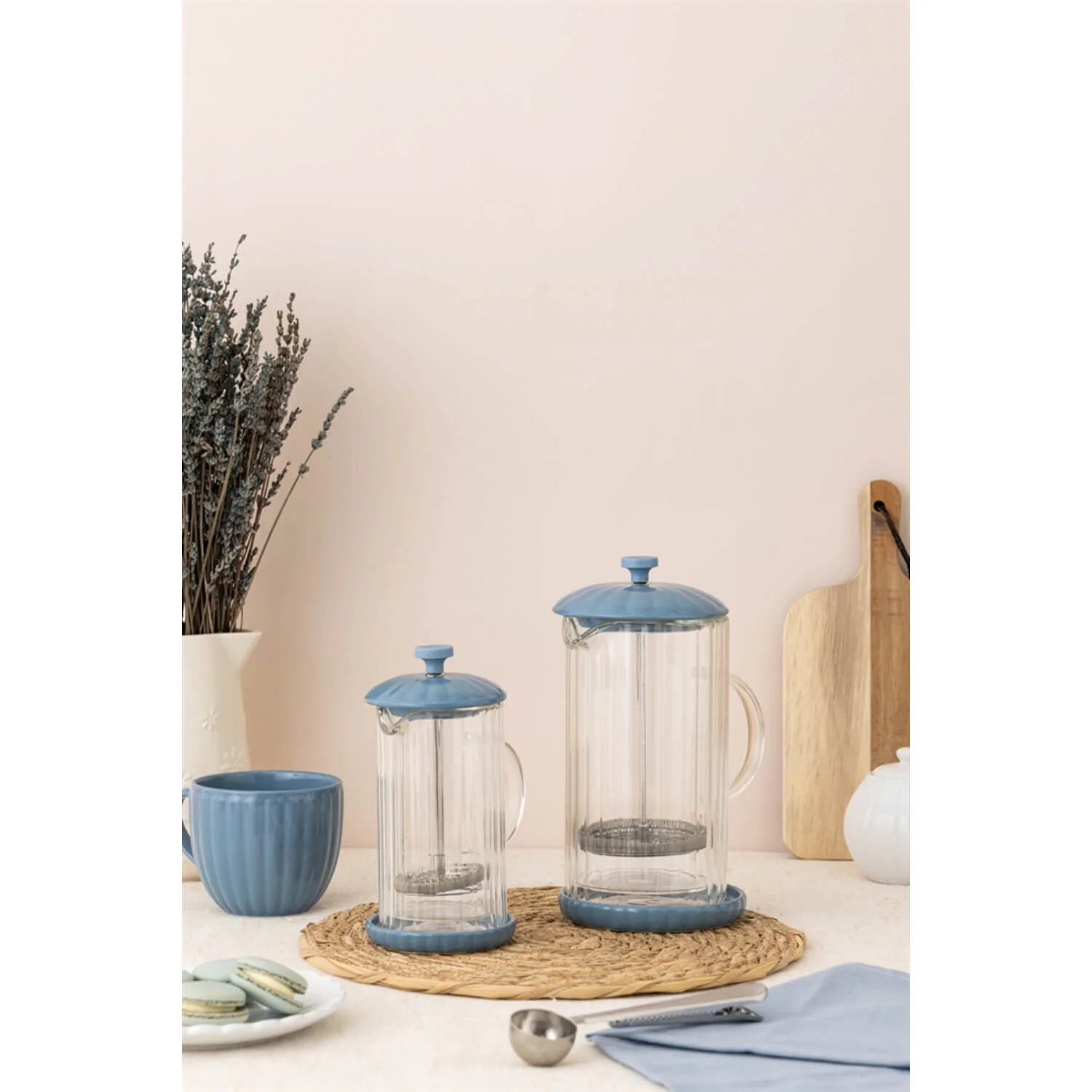 Price & Kensington 350ml Luxe Cafetière With Coffee Scoop - Bluebell - Image 6