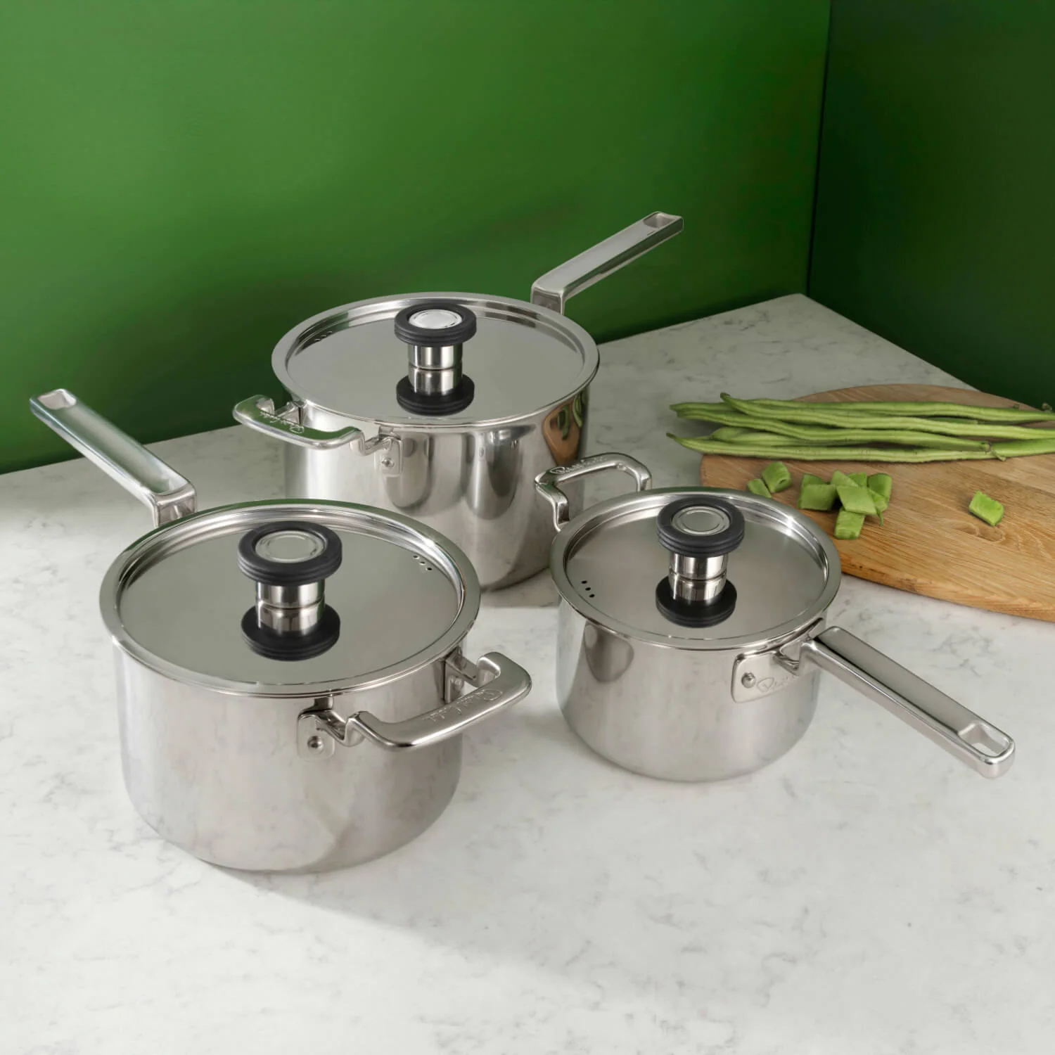 Robert Welch 316 Series Stainless Steel Cookware 3-Piece Saucepan Set - Image 3