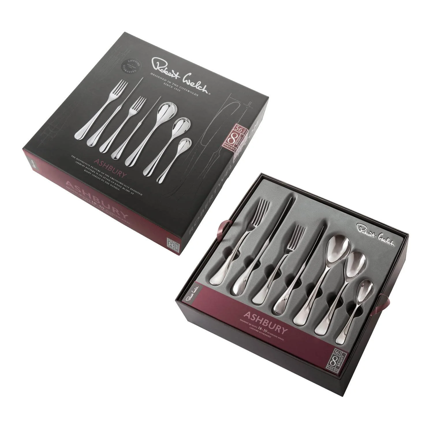 Robert Welch Ashbury Bright Stainless Steel Cutlery Set - 56 Piece - Image 3