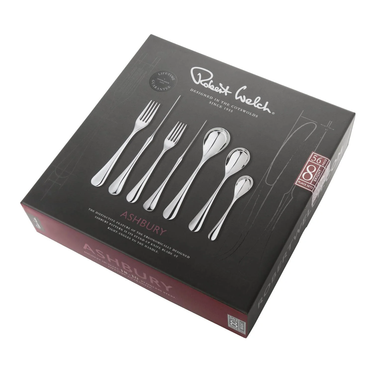 Robert Welch Ashbury Bright Stainless Steel Cutlery Set - 56 Piece - Image 4