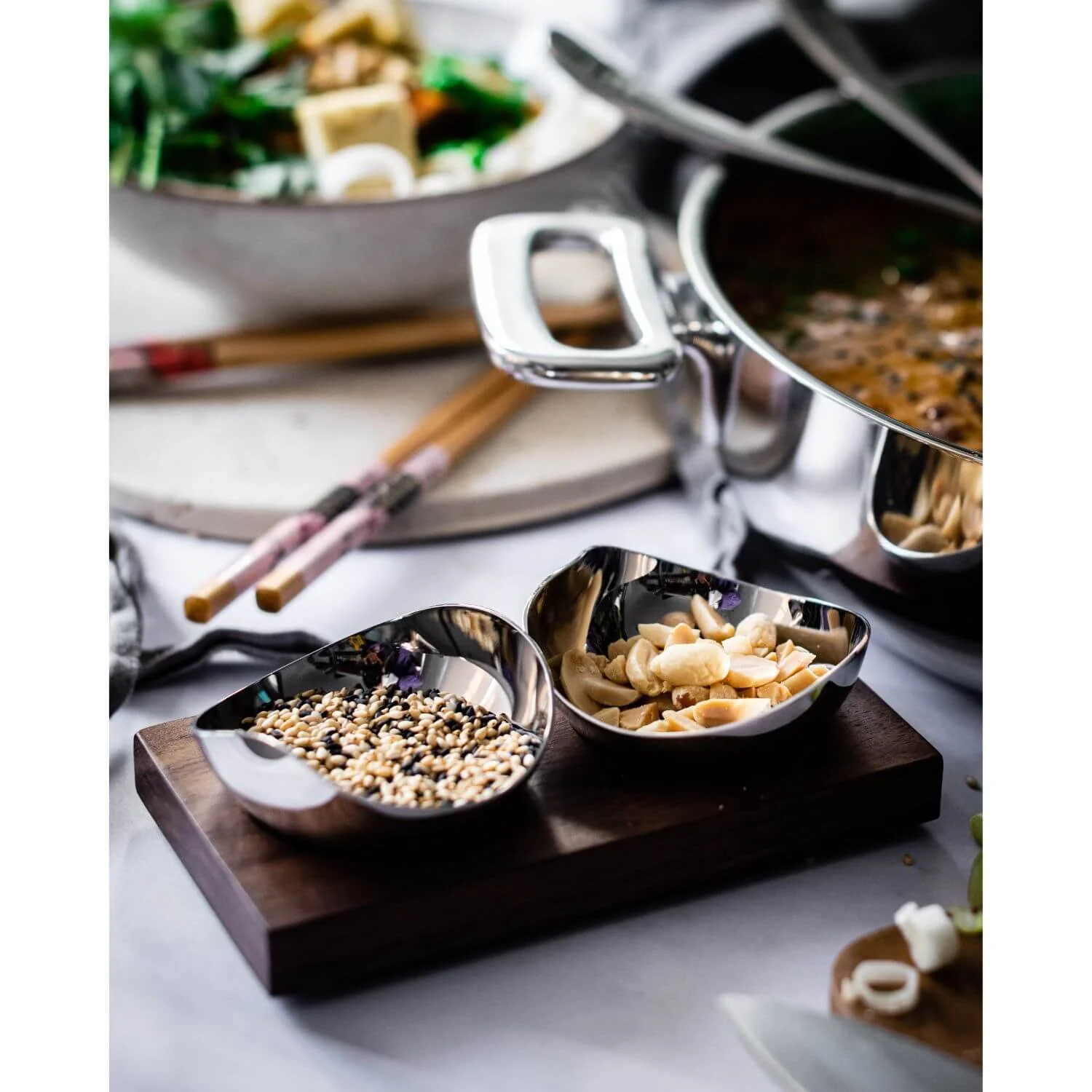 Robert Welch Drift Pinch Pot Set with Walnut Base - Image 6