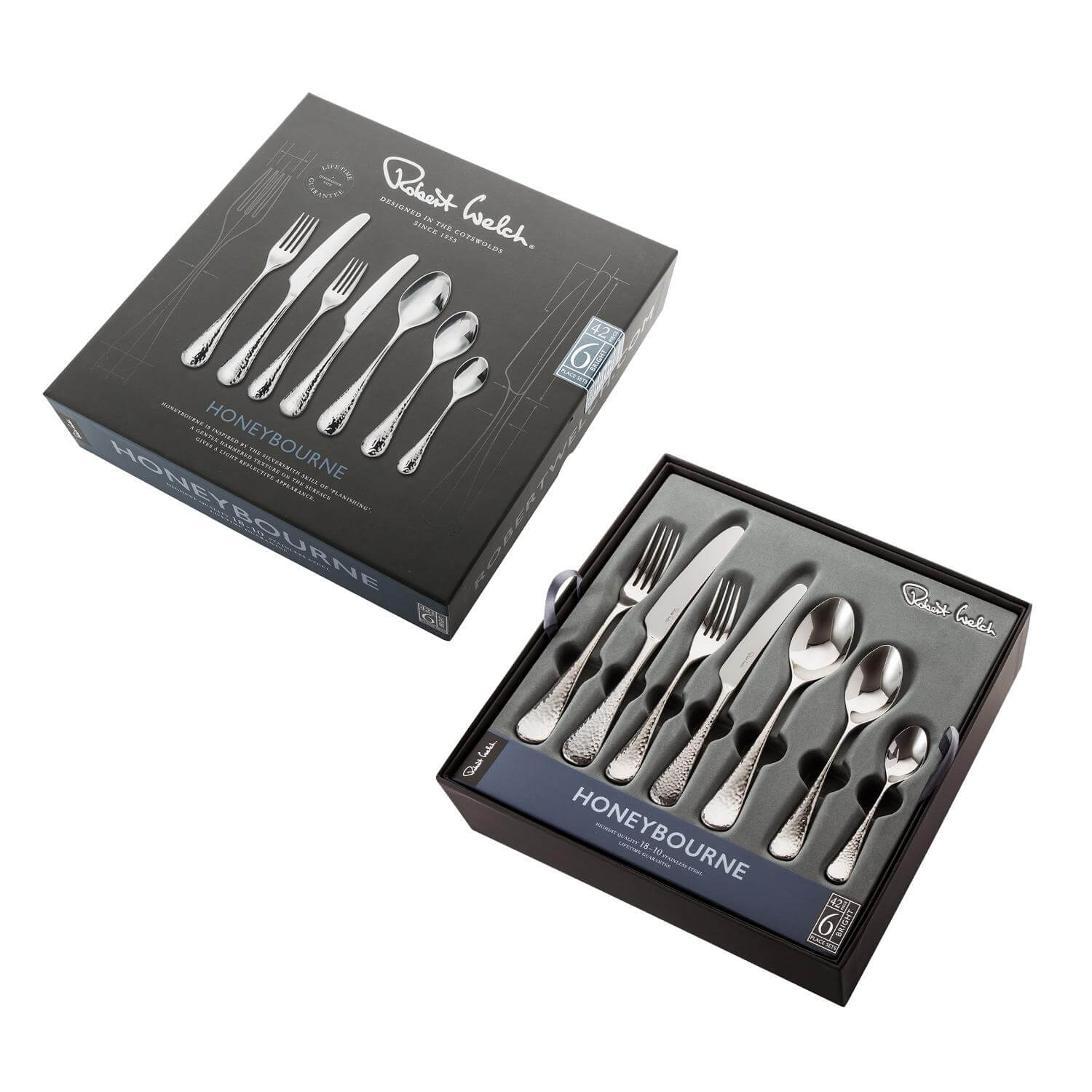 Robert Welch Honeybourne Bright Stainless Steel Cutlery Set - 42 Piece - Image 5