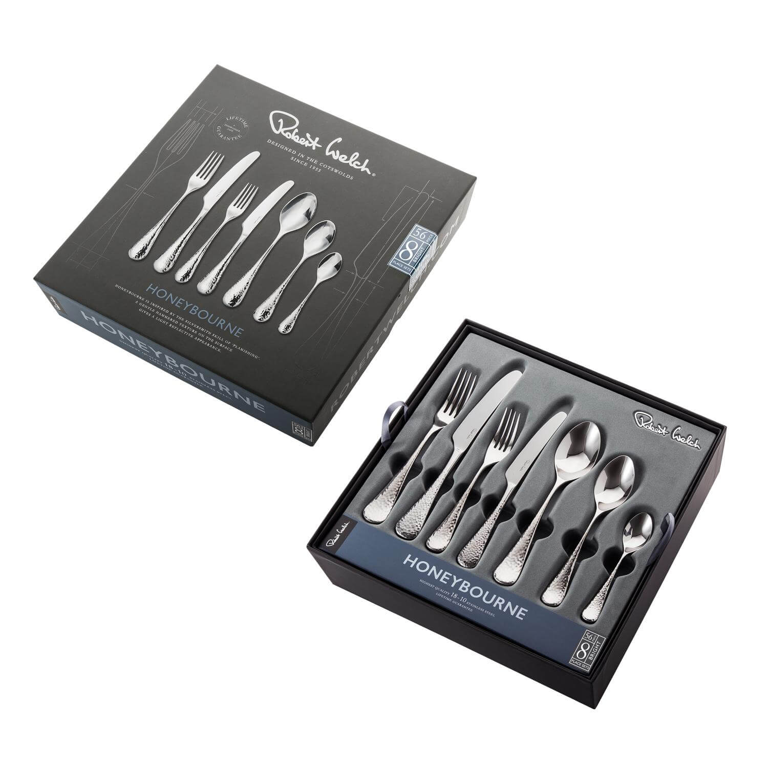 Robert Welch Honeybourne Bright Stainless Steel Cutlery Set - 56 Piece - Image 5