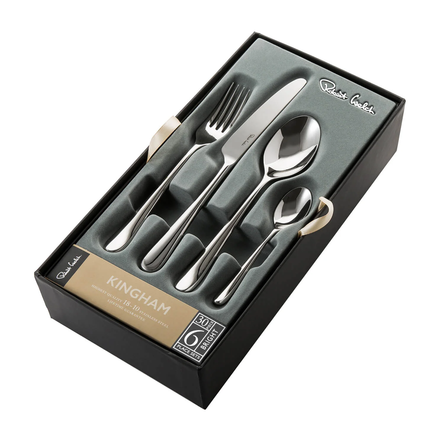 Robert Welch Kingham Bright 24-Piece Cutlery Set Plus 6 Steak Knives - Image 3