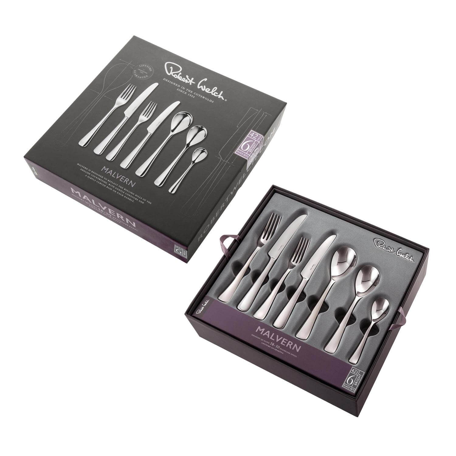 Robert Welch Malvern Bright Stainless Steel Cutlery Set - 42 Piece - Image 4
