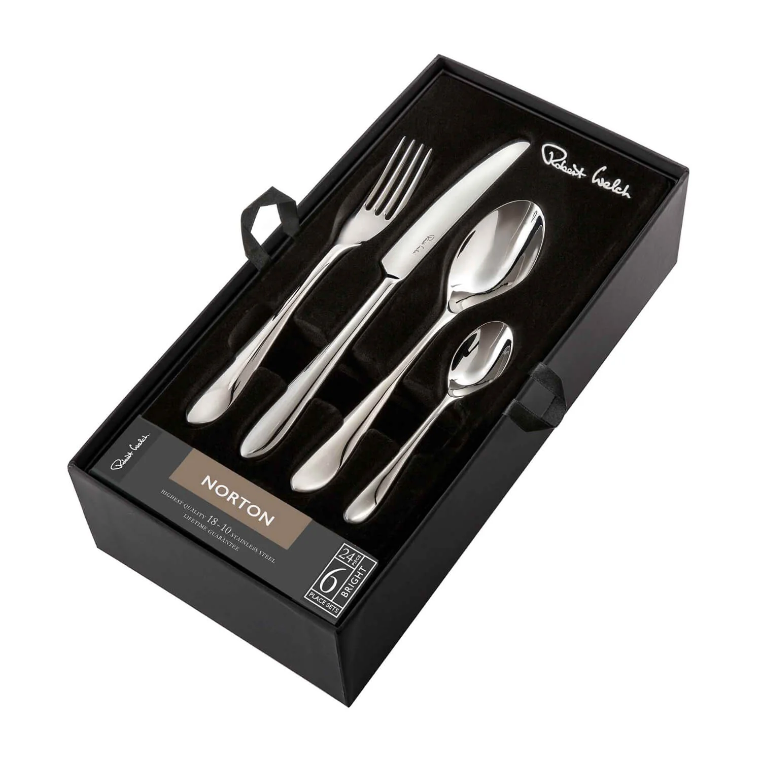 Robert Welch Norton Bright Stainless Steel Cutlery Set - 24 Piece - Image 2