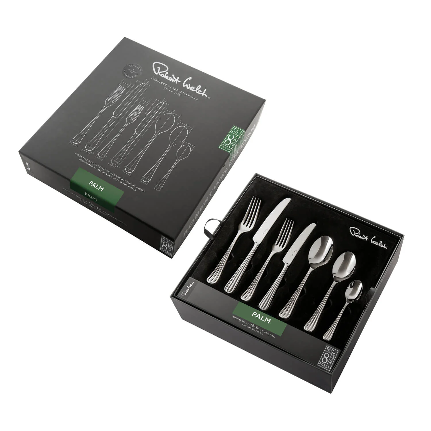 Robert Welch Palm Bright Stainless Steel Cutlery Set - 56 Piece - Image 8