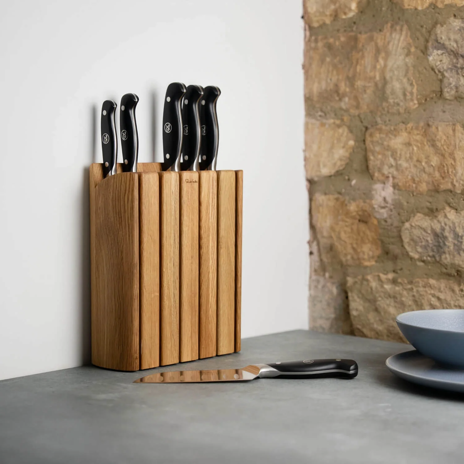 Robert Welch Professional Oak Book 7-Piece Knife Block Set - Image 5