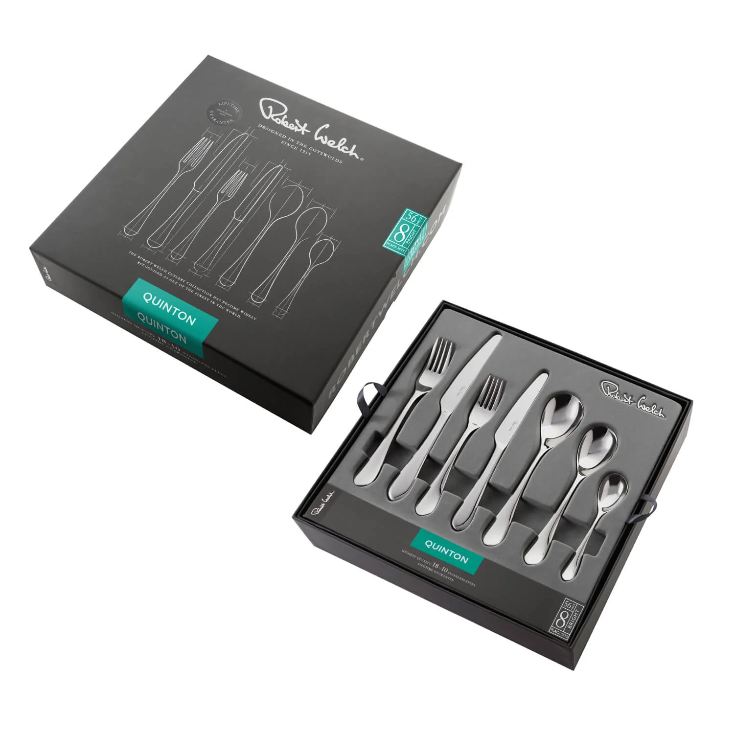 Robert Welch Quinton Bright Stainless Steel Cutlery Set - 56 Piece - Image 3