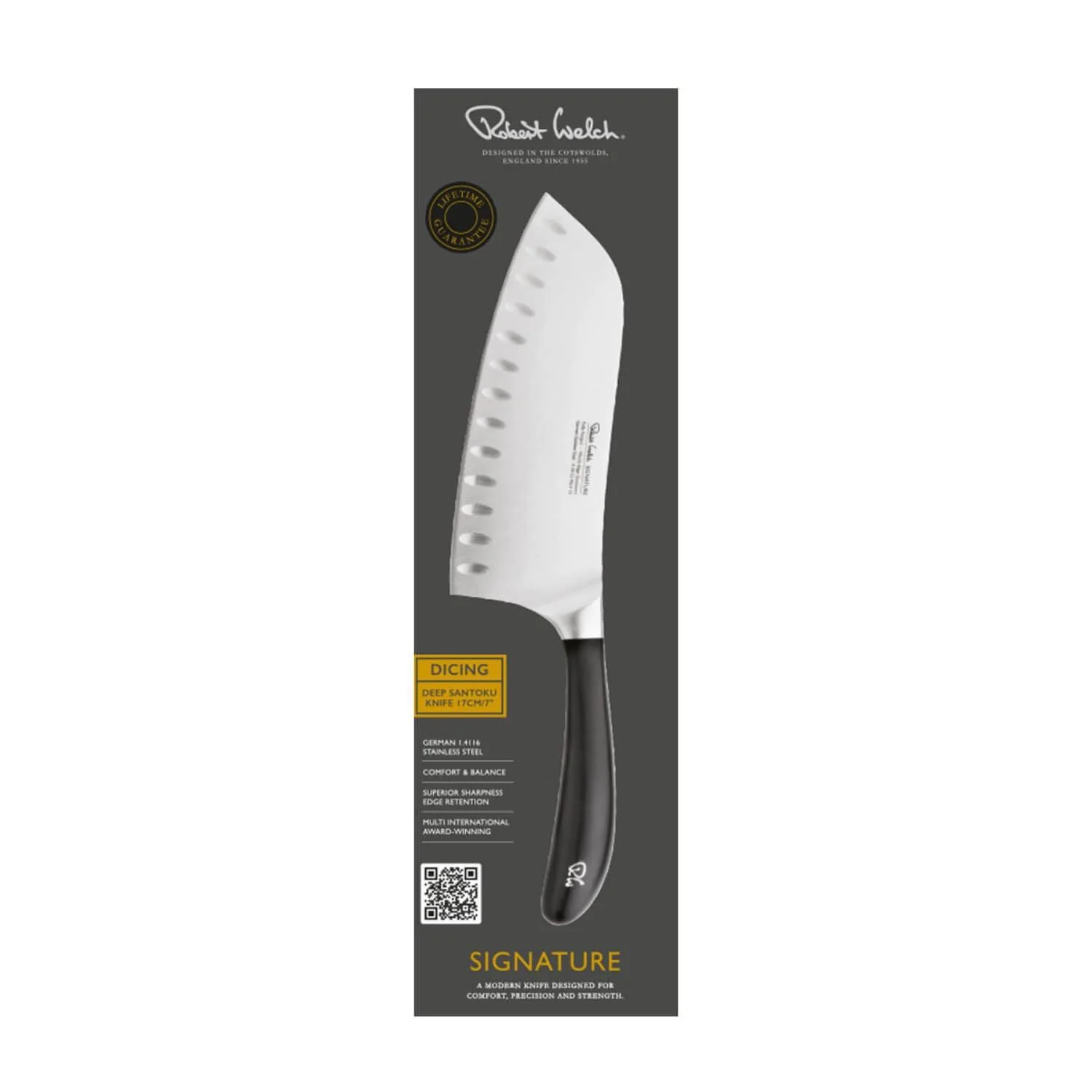 Robert Welch Signature Deep Santoku Knife - 17cm - Image 4