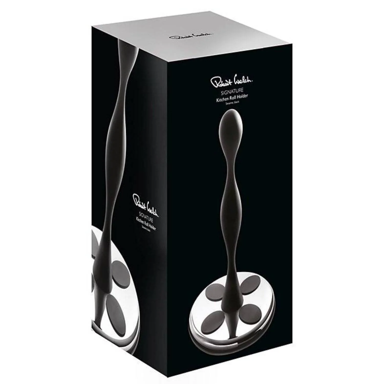 Robert Welch Signature Kitchen Roll Holder - Black - Image 2