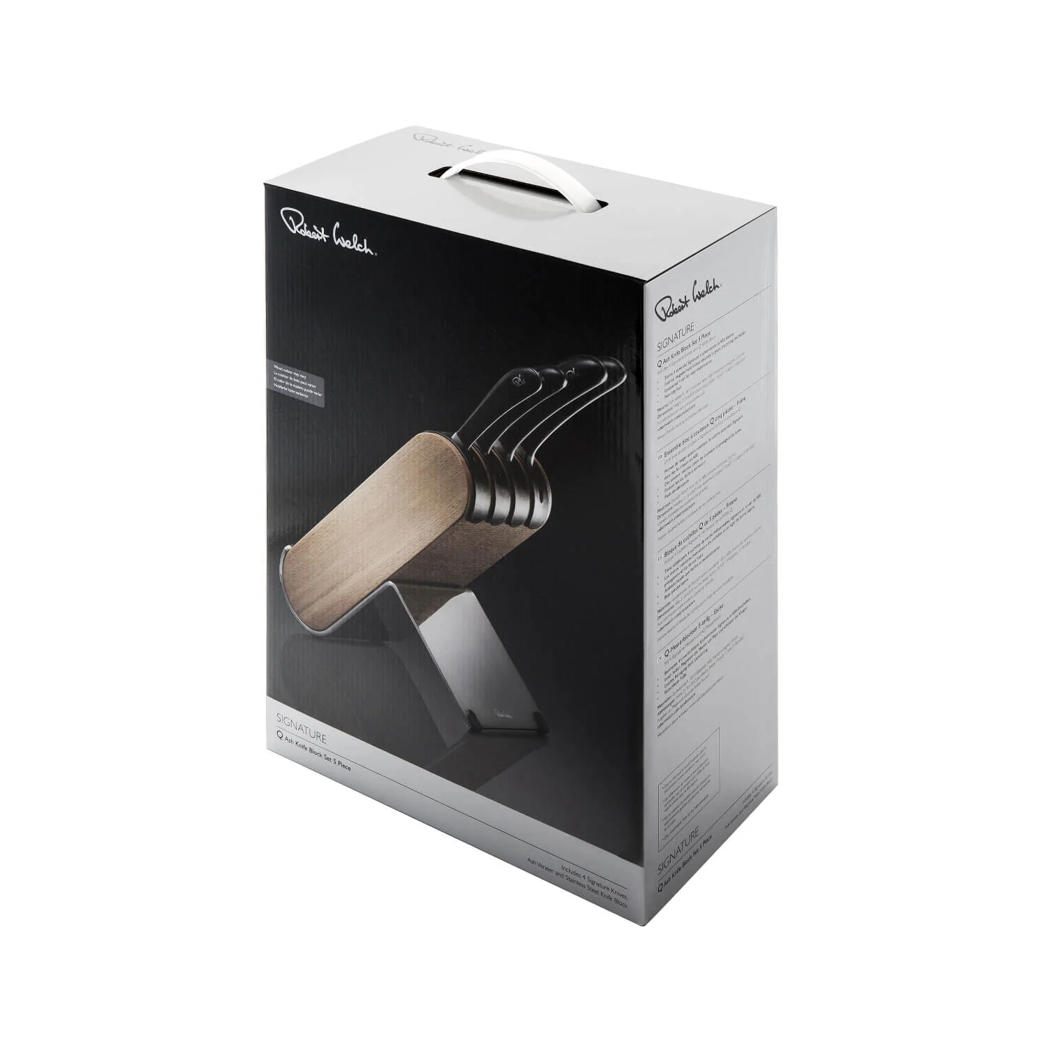Robert Welch Signature Q 5-Piece Ash Kitchen Knife Block Set - Image 6