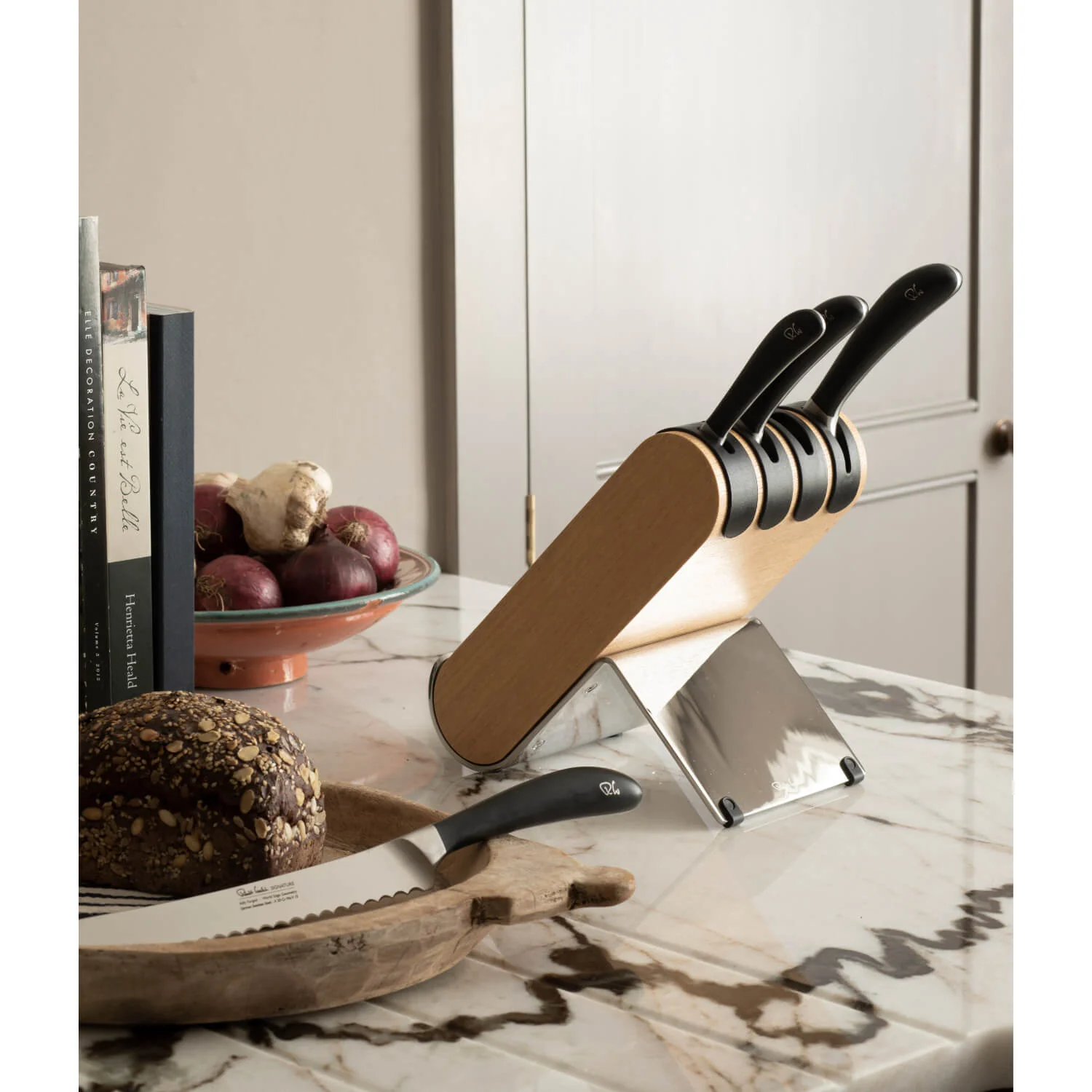 Robert Welch Signature Q 5-Piece Ash Kitchen Knife Block Set - Image 7