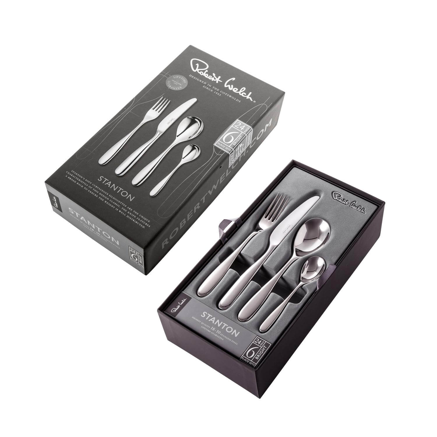Robert Welch Stanton Bright Stainless Steel Cutlery Set - 24 Piece - Image 3