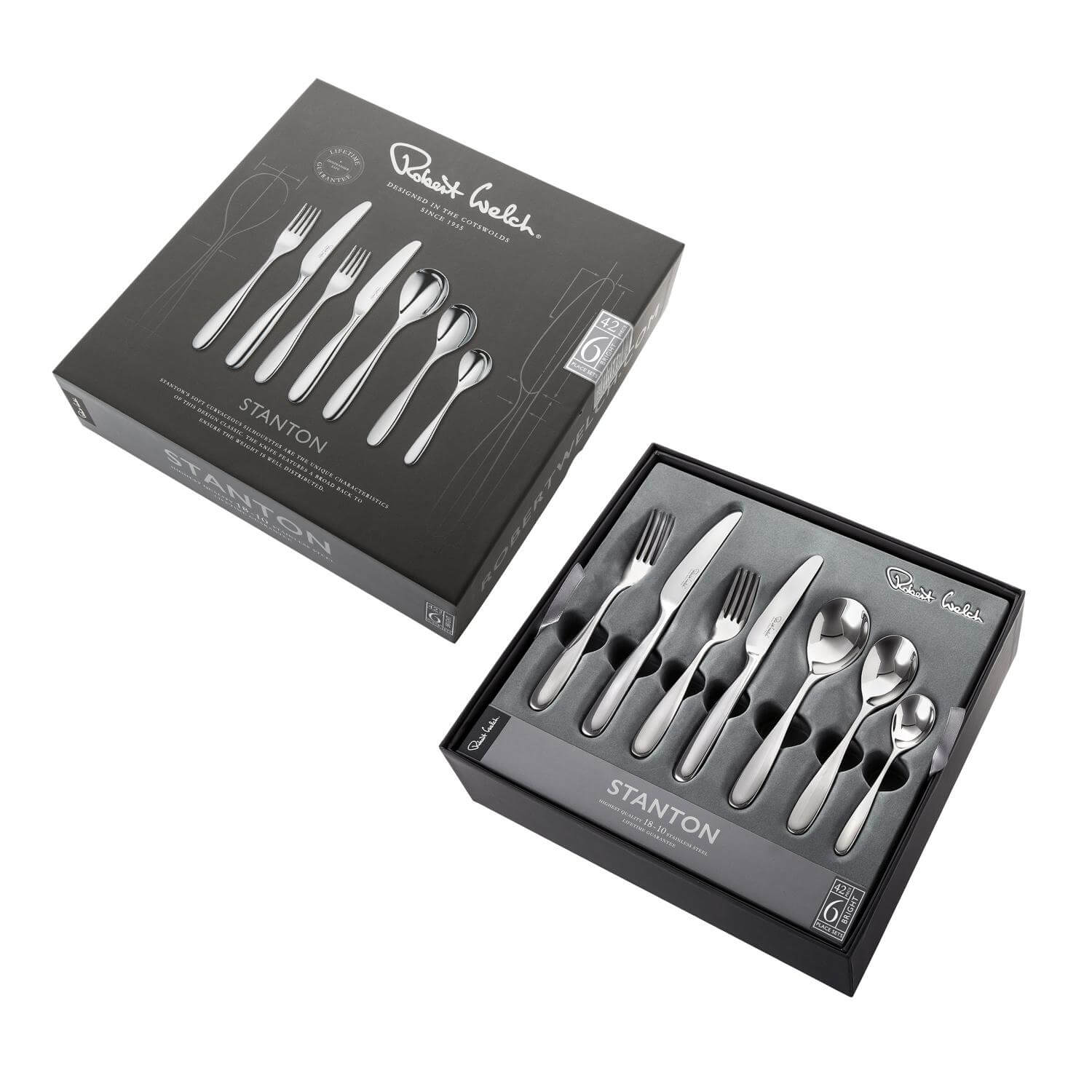 Robert Welch Stanton Bright Stainless Steel Cutlery Set - 42 Piece - Image 5