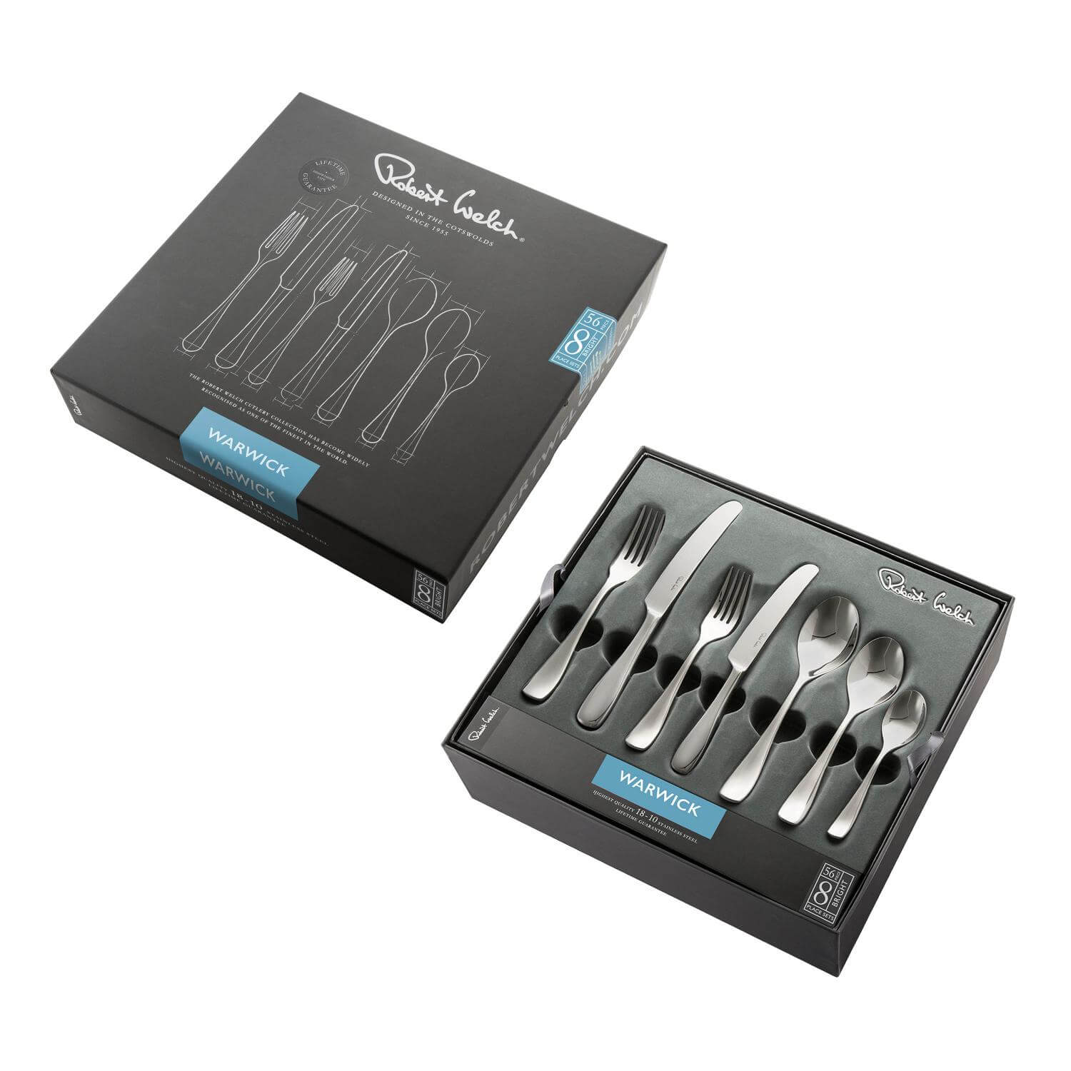 Robert Welch Warwick Bright Stainless Steel Cutlery Set - 56-Piece - Image 4