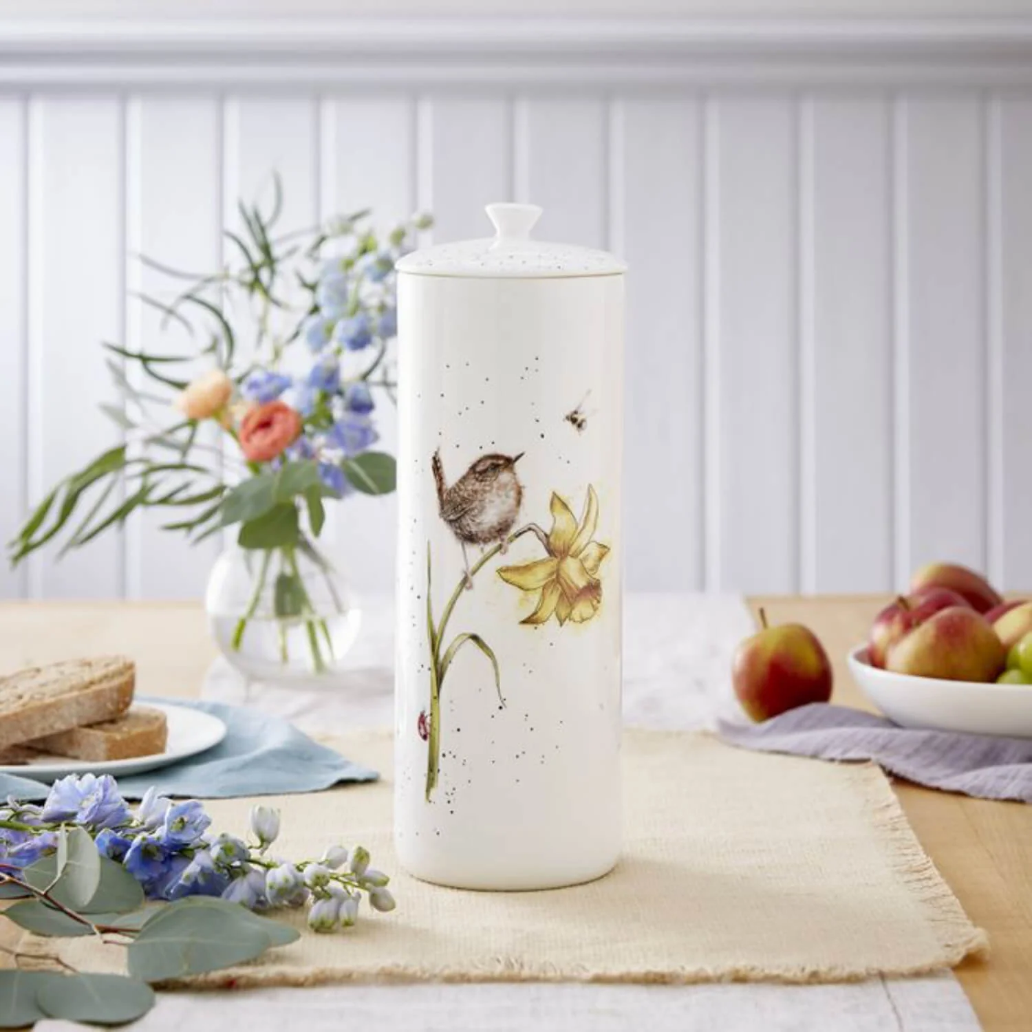 Wrendale Designs by Hannah Dale Bone China Tall Storage Jar - The Birds & The Bees - Image 2