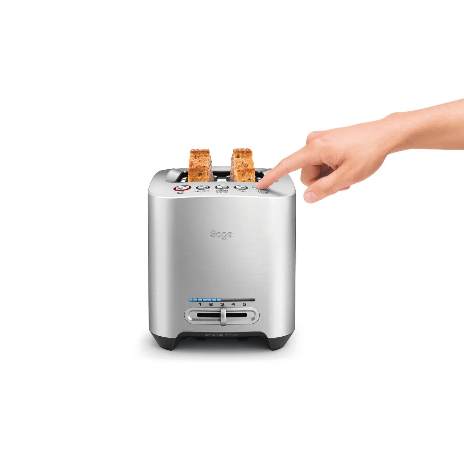 Sage Appliances BTA825UK Smart Toast 2 Slice Toaster - Brushed Aluminium - Image 5