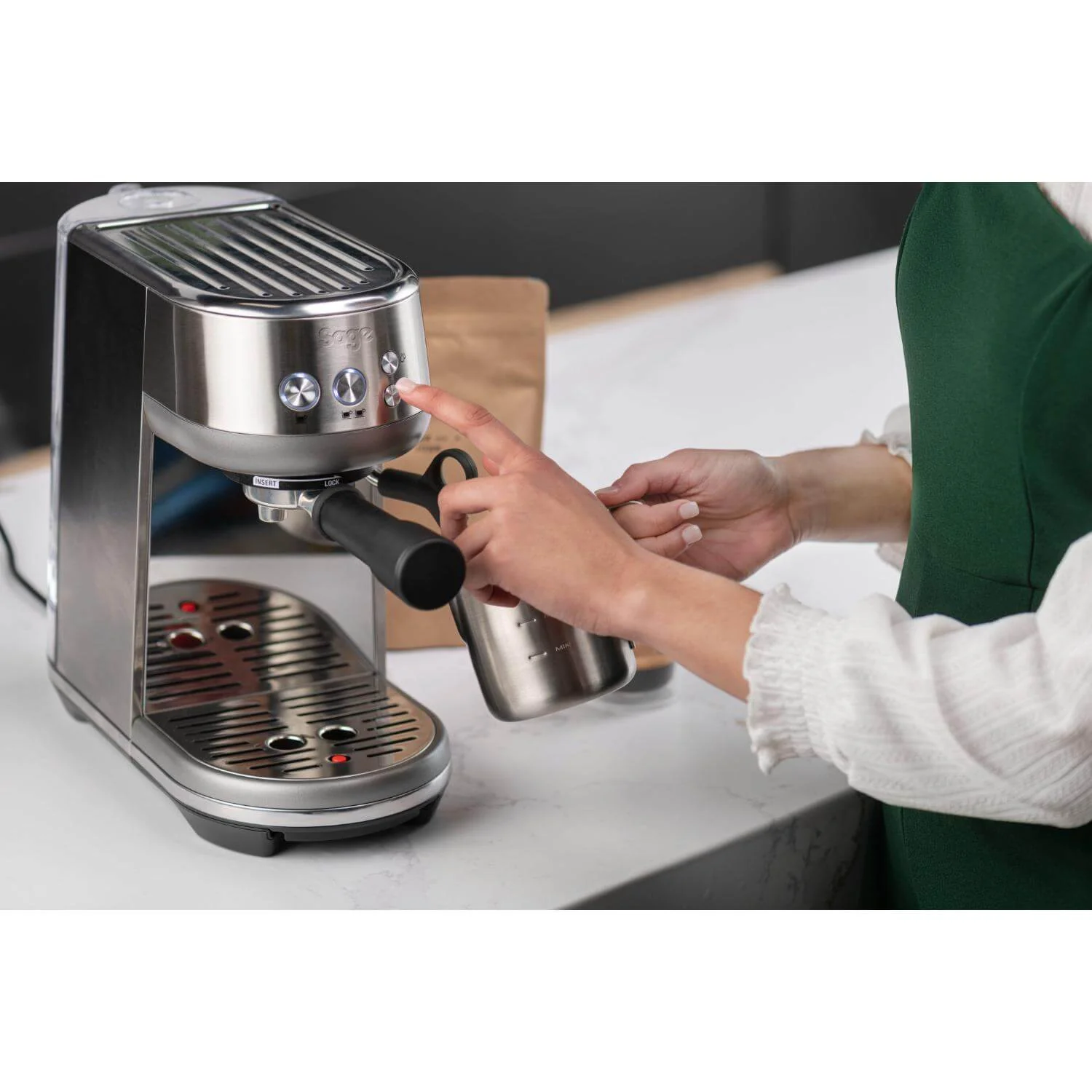 Sage Appliances SES450BSS Bambino Coffee Machine - Brushed Stainless Steel - Image 8