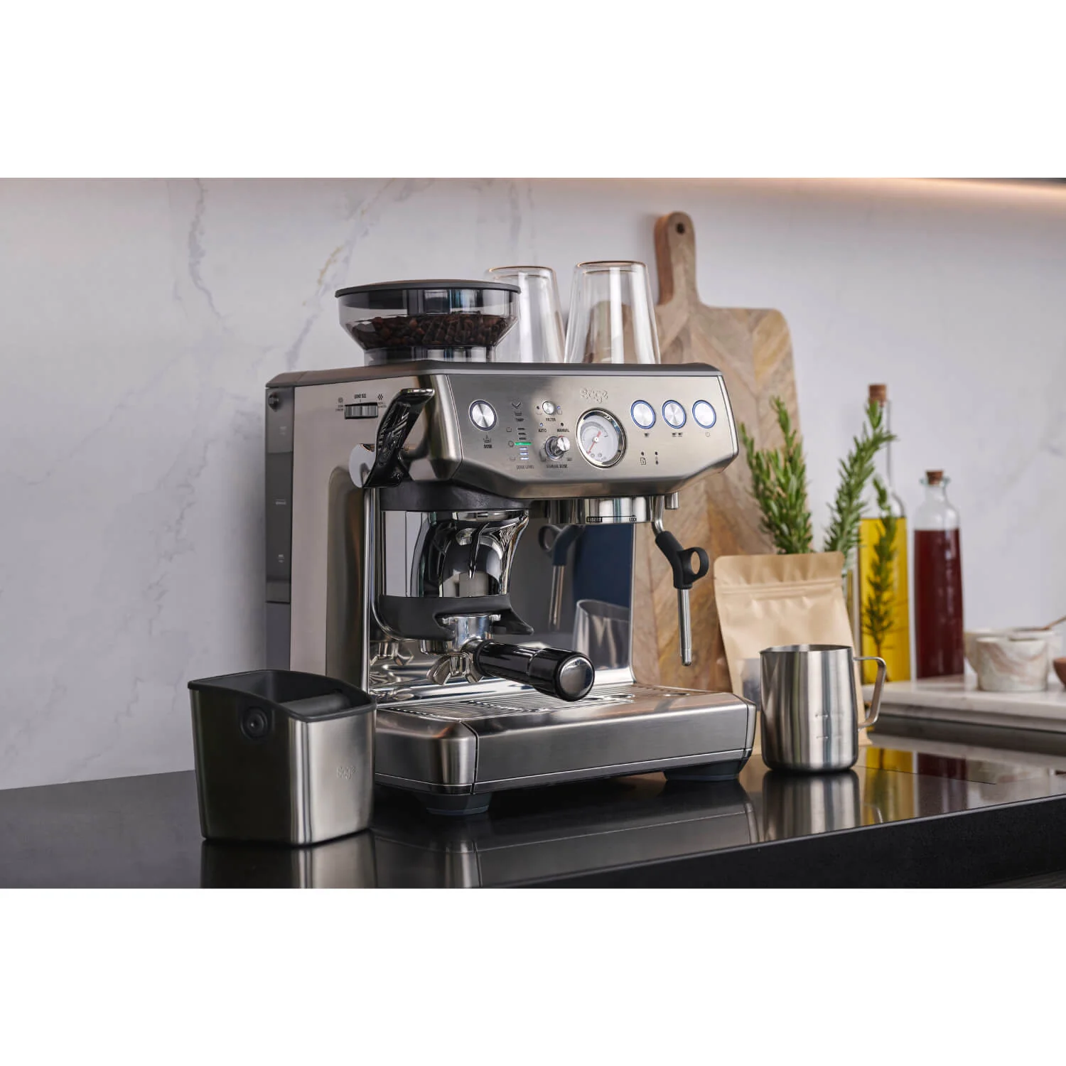 Sage Appliances SES876BSS Barista Express Impress Bean-to-Cup Espresso Coffee Machine - Silver - Image 6