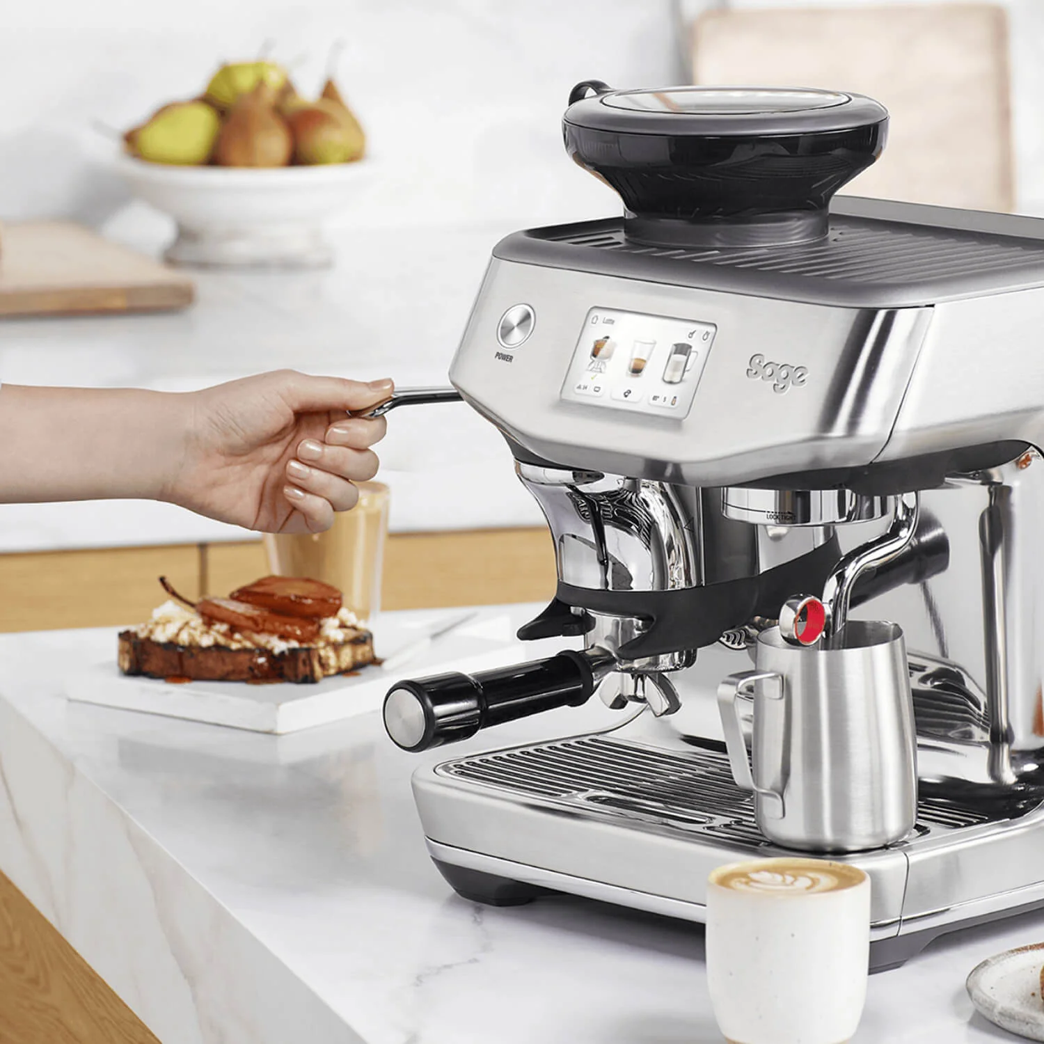 Sage Appliances SES882BSS Barista Touch Impress Bean To Cup Espresso Coffee Machine with Cold Brew - Brushed Stainless Steel - Image 10