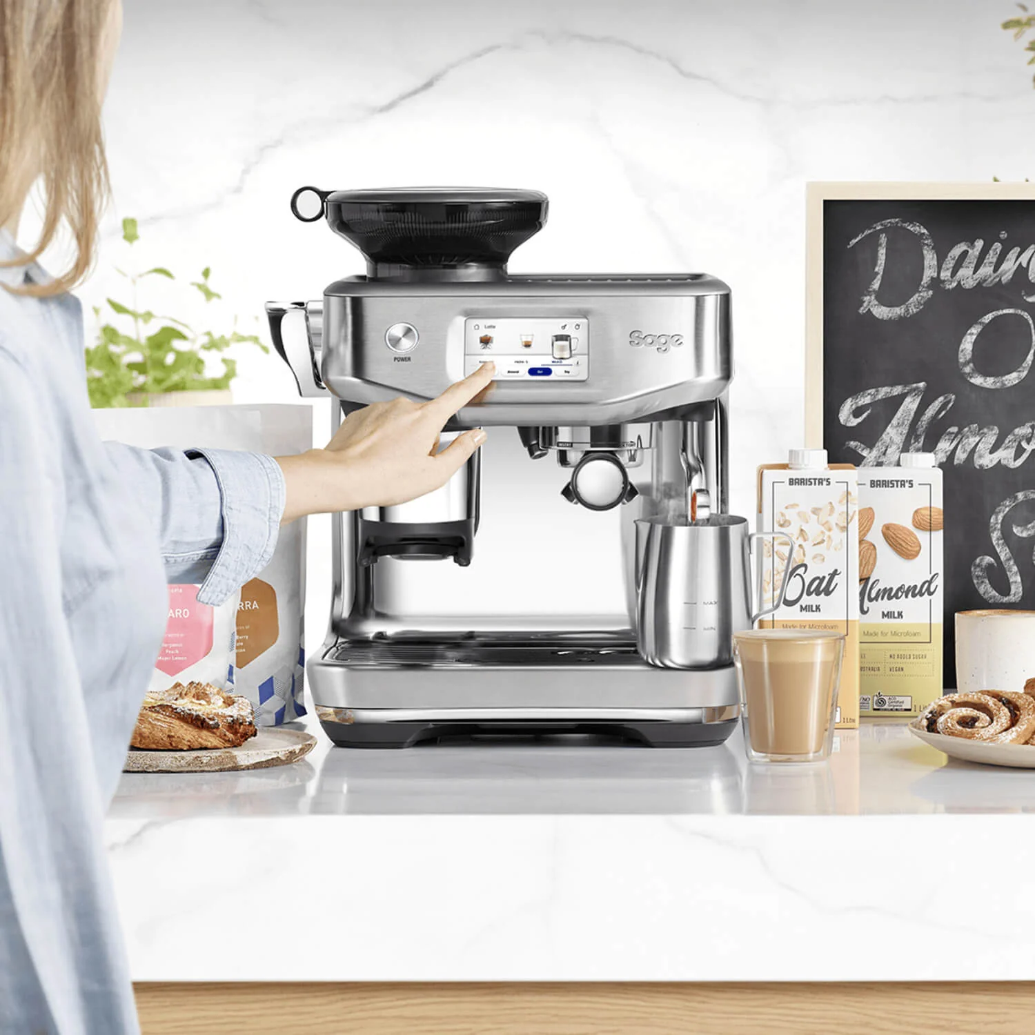 Sage Appliances SES882BSS Barista Touch Impress Bean To Cup Espresso Coffee Machine with Cold Brew - Brushed Stainless Steel - Image 9