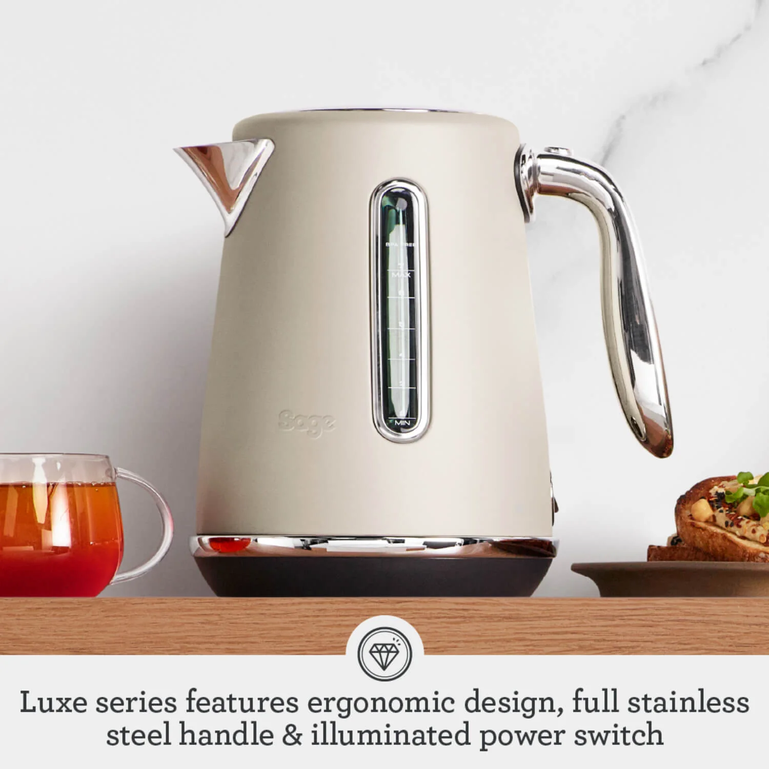 Sage Appliances SKE735ALM Soft Top Luxe Kettle - Almond Nougat - Image 5
