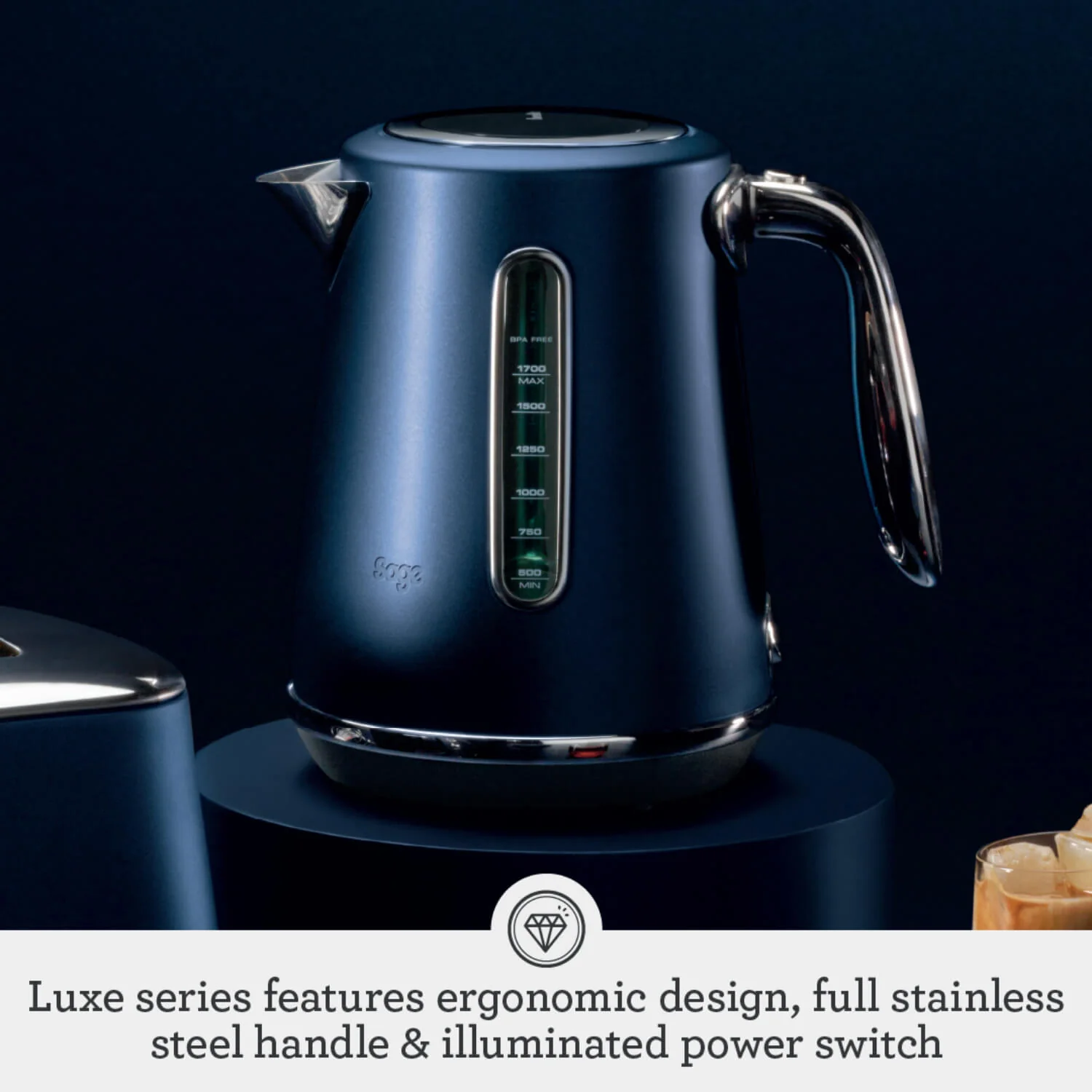 Sage Appliances SKE735DBL Soft Top Luxe Kettle - Damson Blue - Image 5