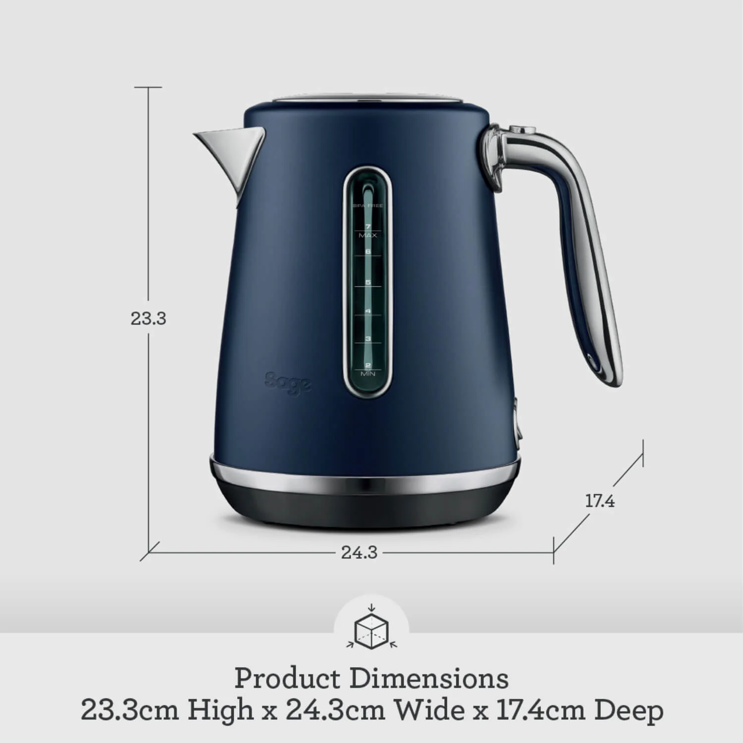 Sage Appliances SKE735DBL Soft Top Luxe Kettle - Damson Blue - Image 6