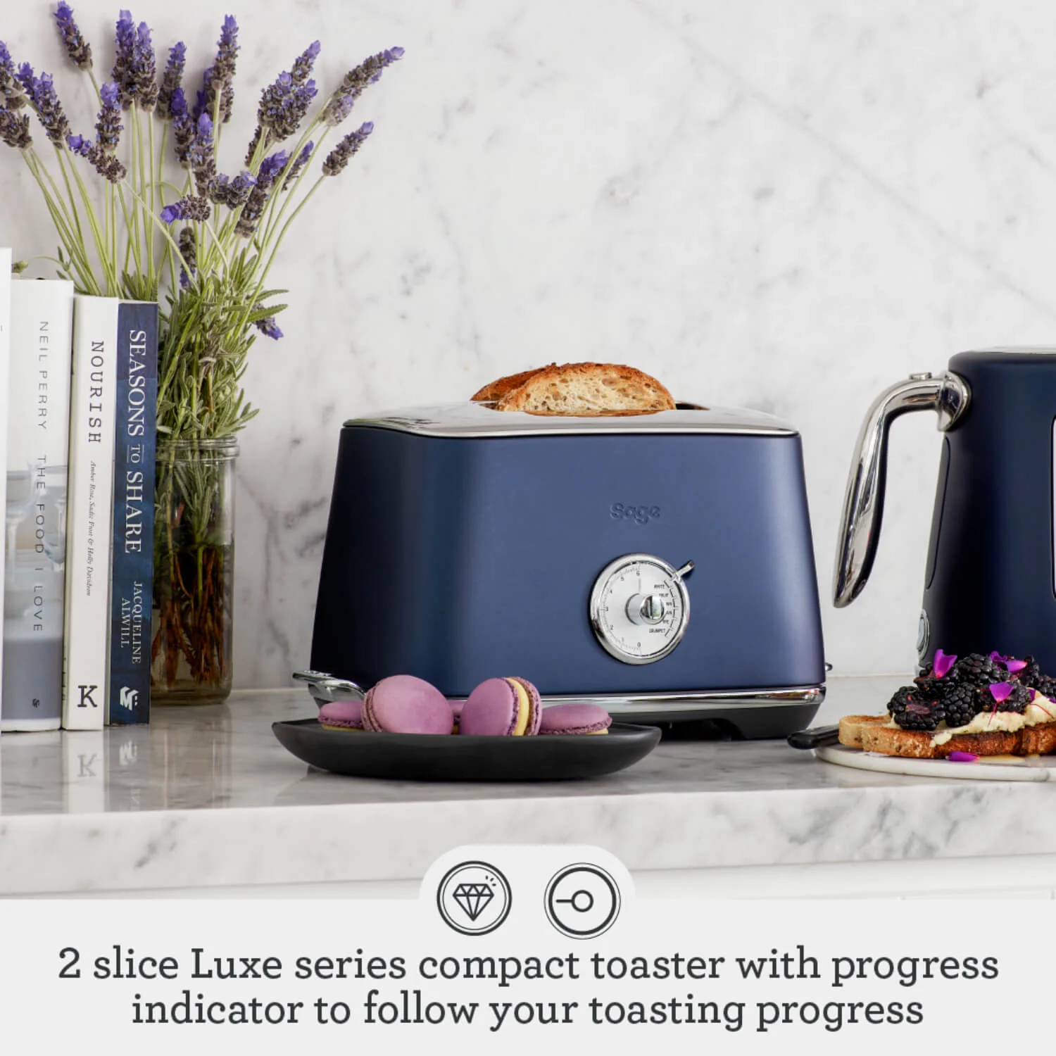 Sage Appliances STA735DBL Toast Select Luxe 2-Slice Toaster - Damson Blue - Image 5