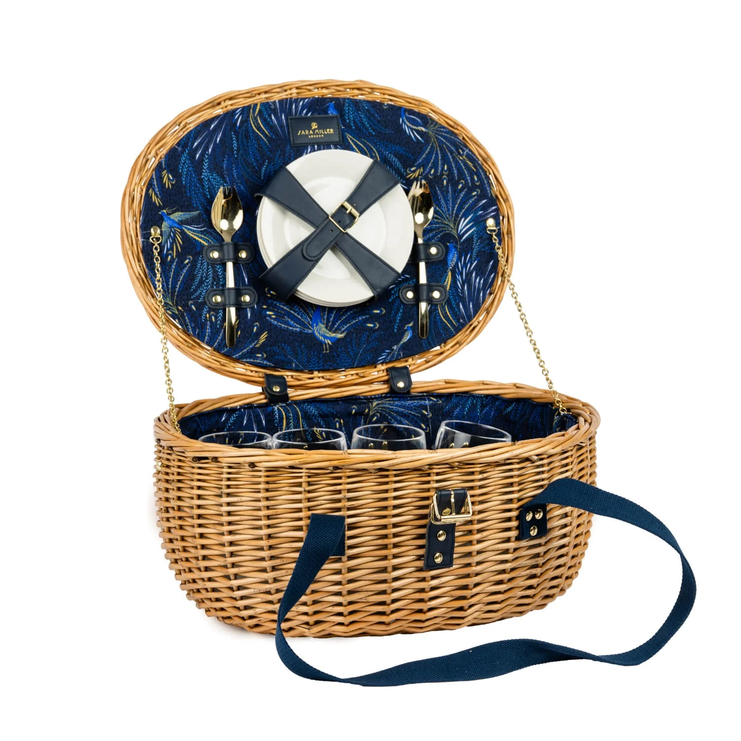 Sara Miller Anniversary 4-Person Wicker Hamper With Contents